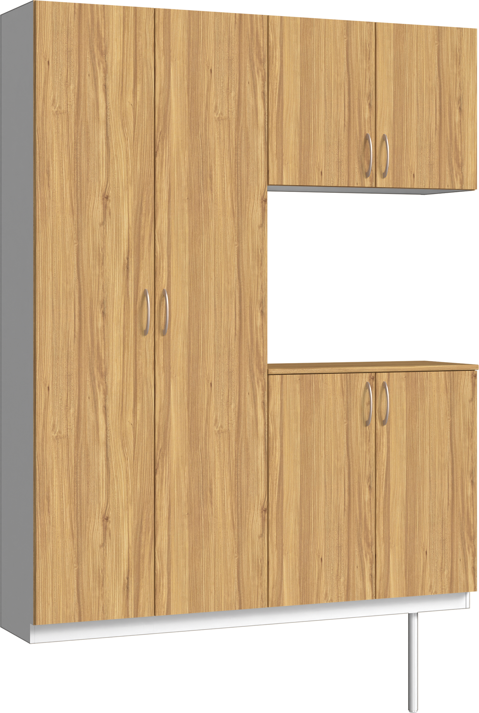 玄関収納　イエリア　開き戸ユニット　フラット　Ｓ０１　コの字ＰＬＡＮ　シューズ収納　パネル扉　１６００幅　〈シナモンブラウン柄〉　ハンドルラウンド型〈Ｔシルバー色〉