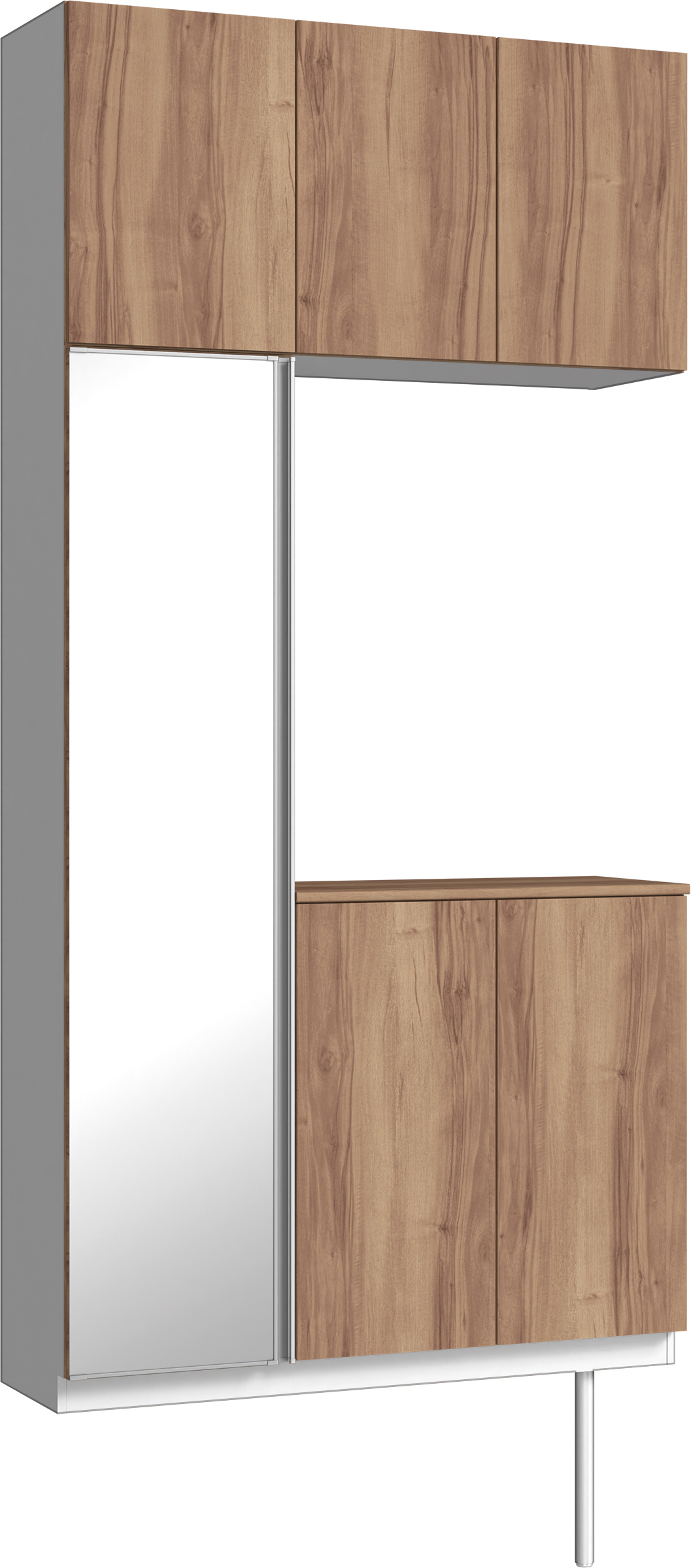 玄関収納　イエリア　開き戸ユニット　フラット　Ｓ７１　コの字ＰＬＡＮ　シューズ収納　ミラー扉　１１４０幅　〈バームブラウン柄〉　ハンドルレス