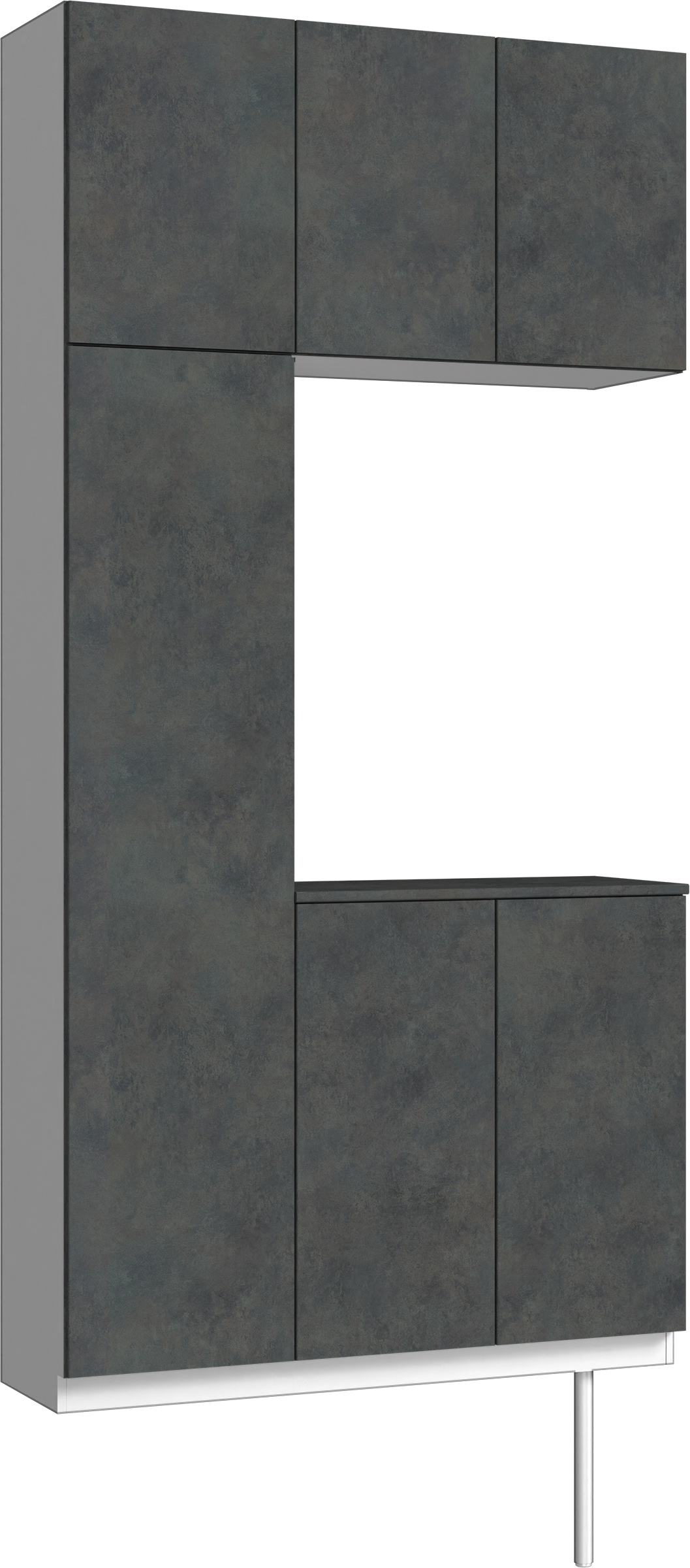 玄関収納　イエリア　開き戸ユニット　フラット　Ｓ７３　コの字ＰＬＡＮ　シューズ収納　パネル扉　１１４０幅　〈アイアンブラック柄〉　ハンドルレス