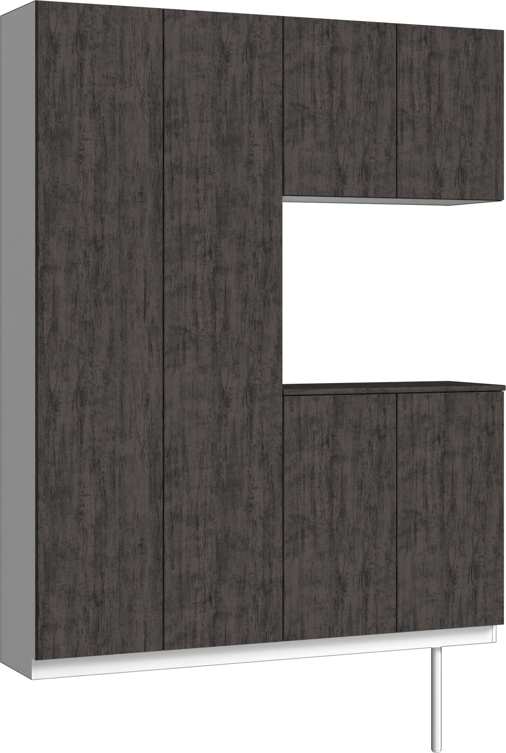 玄関収納　イエリア　開き戸ユニット　フラット　Ｓ０１　コの字ＰＬＡＮ　シューズ収納　パネル扉　１６００幅　〈ドライブラック柄〉　ハンドルレス