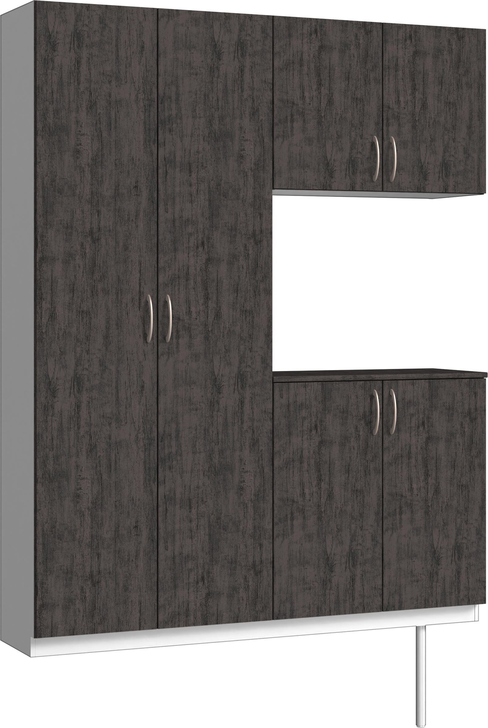 玄関収納　イエリア　開き戸ユニット　フラット　Ｓ０１　コの字ＰＬＡＮ　シューズ収納　パネル扉　１６００幅　〈ドライブラック柄〉　ハンドルラウンド型〈Ｔシルバー色〉