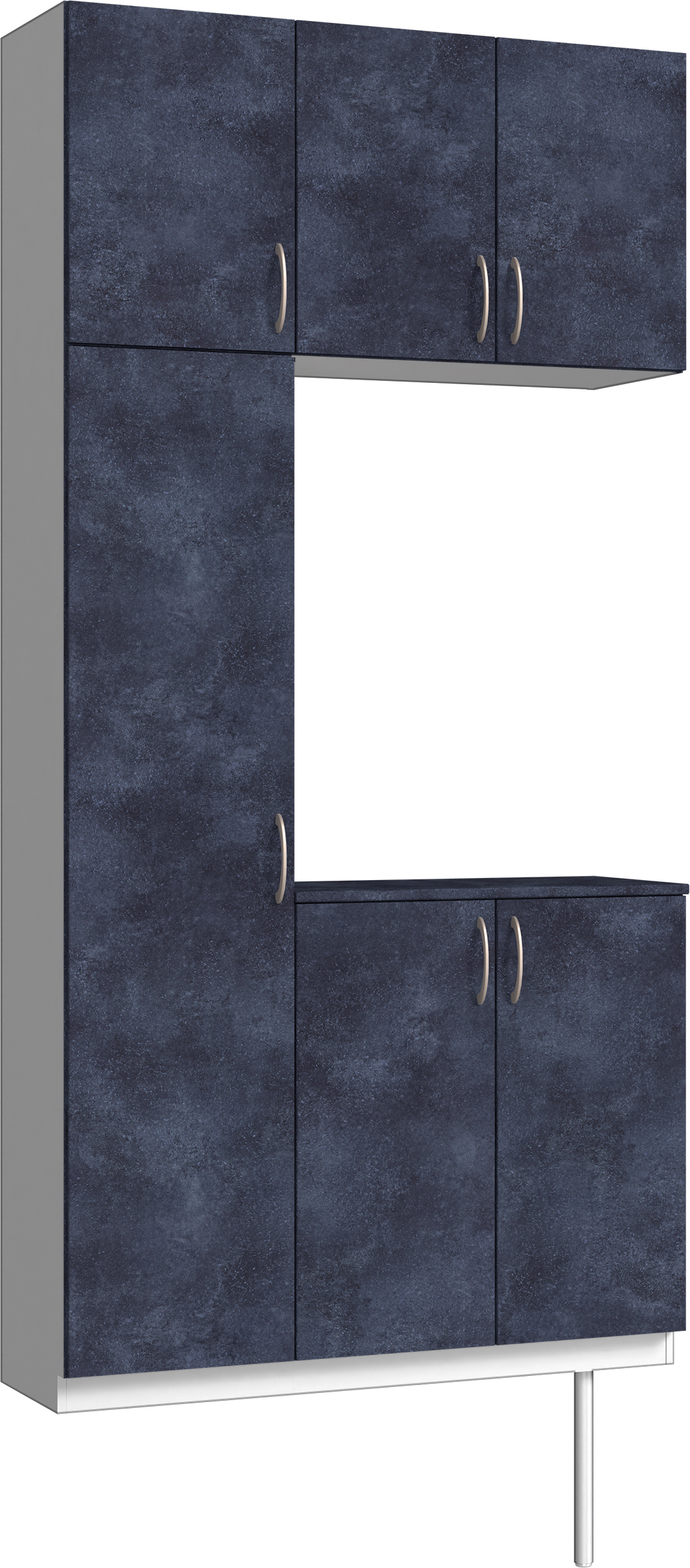 玄関収納　イエリア　開き戸ユニット　フラット　Ｓ７３　コの字ＰＬＡＮ　シューズ収納　パネル扉　１１４０幅　〈コバルトブルー柄〉　ハンドルラウンド型〈Ｔシルバー色〉