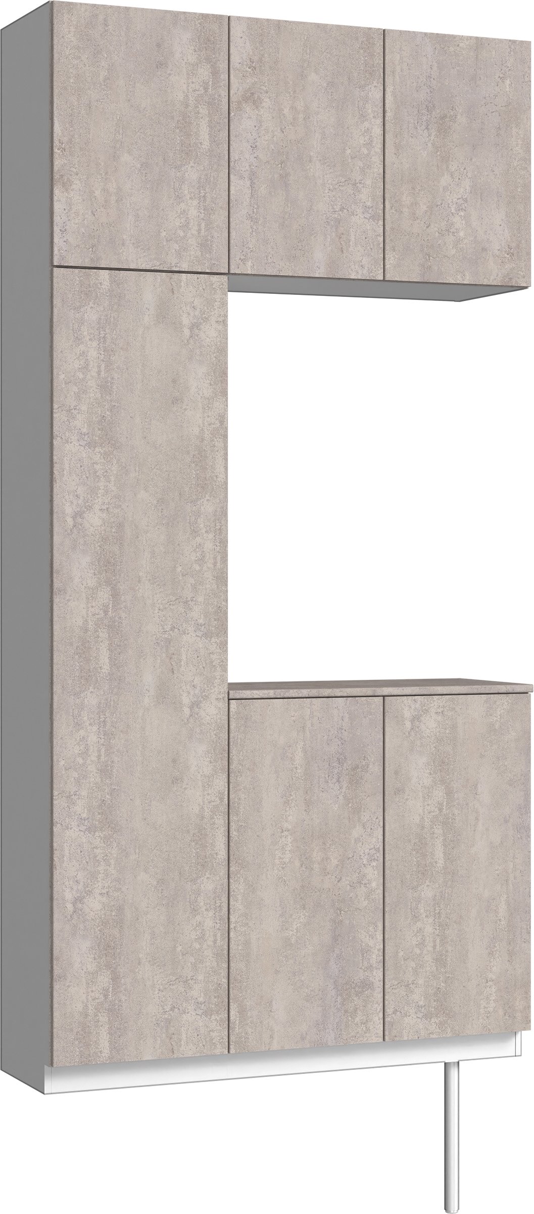 玄関収納　イエリア　開き戸ユニット　フラット　Ｓ７３　コの字ＰＬＡＮ　シューズ収納　パネル扉　１１４０幅　〈コンクリートグレー柄〉　ハンドルレス