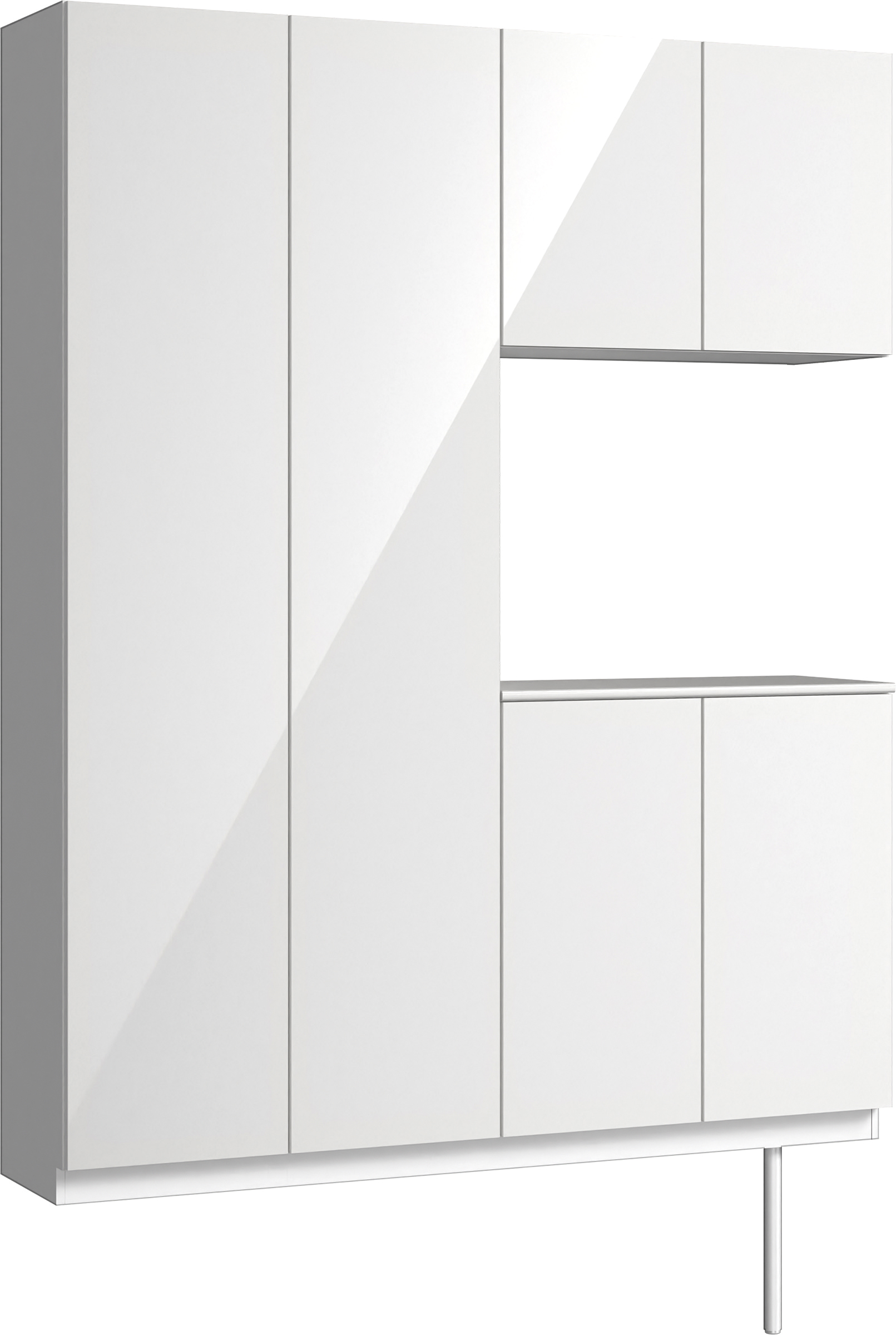 玄関収納　イエリア　開き戸ユニット　フラット　Ｓ０１　コの字ＰＬＡＮ　シューズ収納　パネル扉　１６００幅　〈ルミホワイト柄〉　ハンドルレス