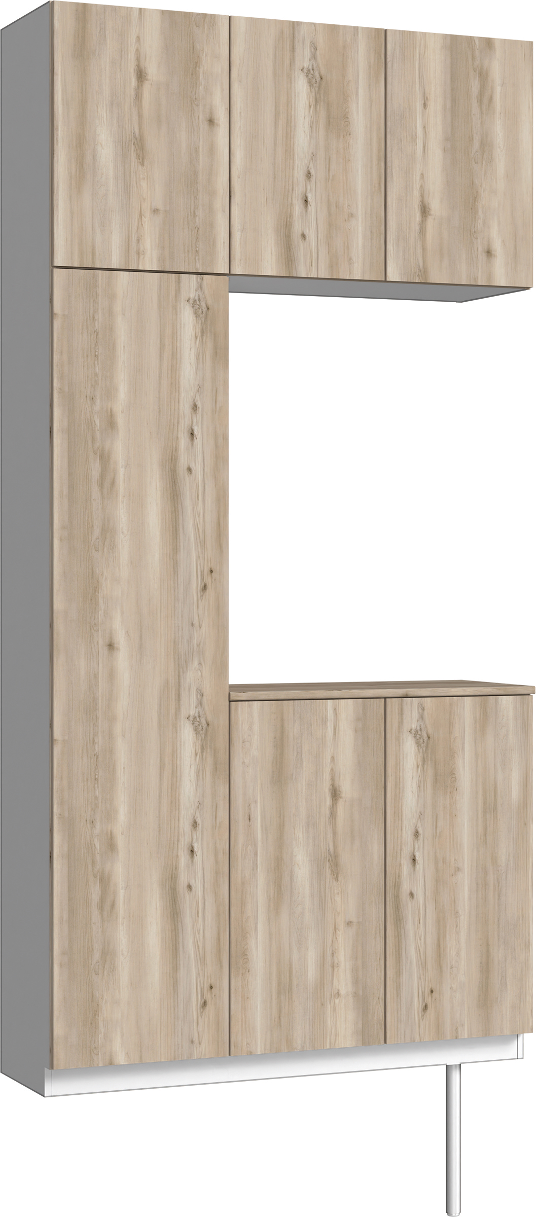 玄関収納　イエリア　開き戸ユニット　フラット　Ｓ７３　コの字ＰＬＡＮ　シューズ収納　パネル扉　１１４０幅　〈スモークグレー柄〉　ハンドルレス