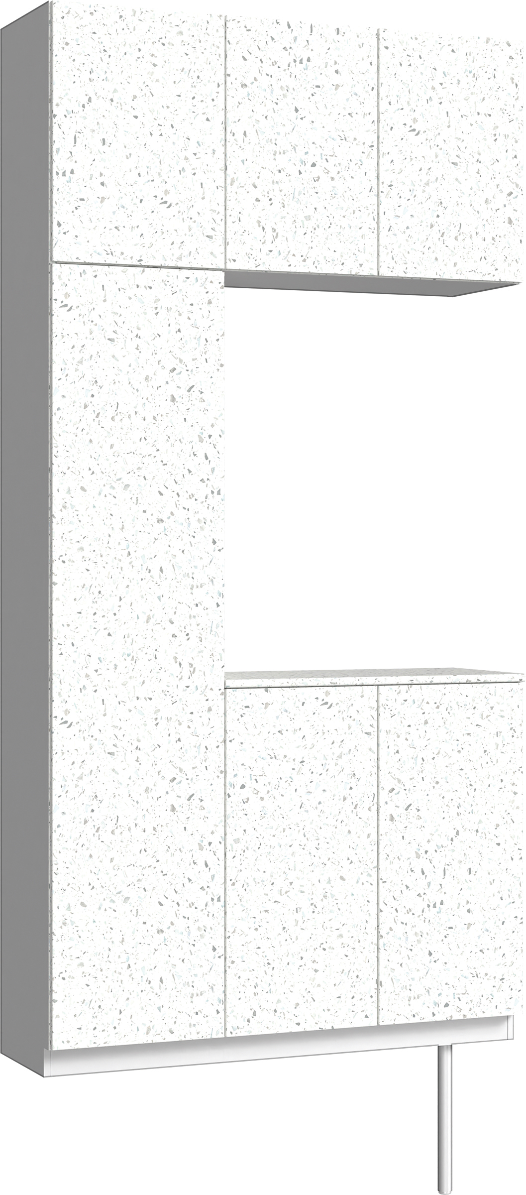 玄関収納　イエリア　開き戸ユニット　フラット　Ｓ７３　コの字ＰＬＡＮ　シューズ収納　パネル扉　１１４０幅　〈テラゾホワイト柄〉　ハンドルレス