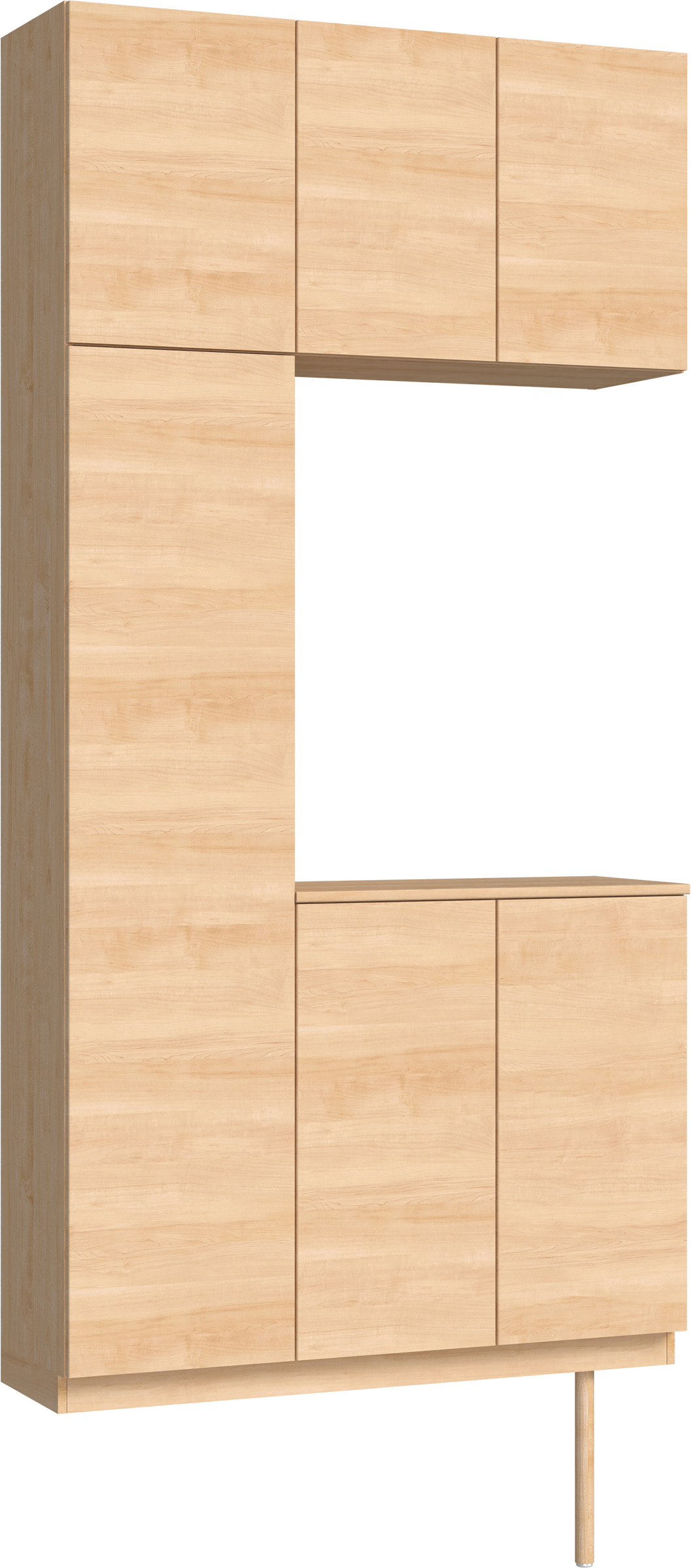 玄関収納　イエリア　開き戸ユニット　フラット横木目　Ｓ７３　コの字ＰＬＡＮ　シューズ収納　ウッド扉　１１４０幅　〈ミルベージュ柄〉　ハンドルレス