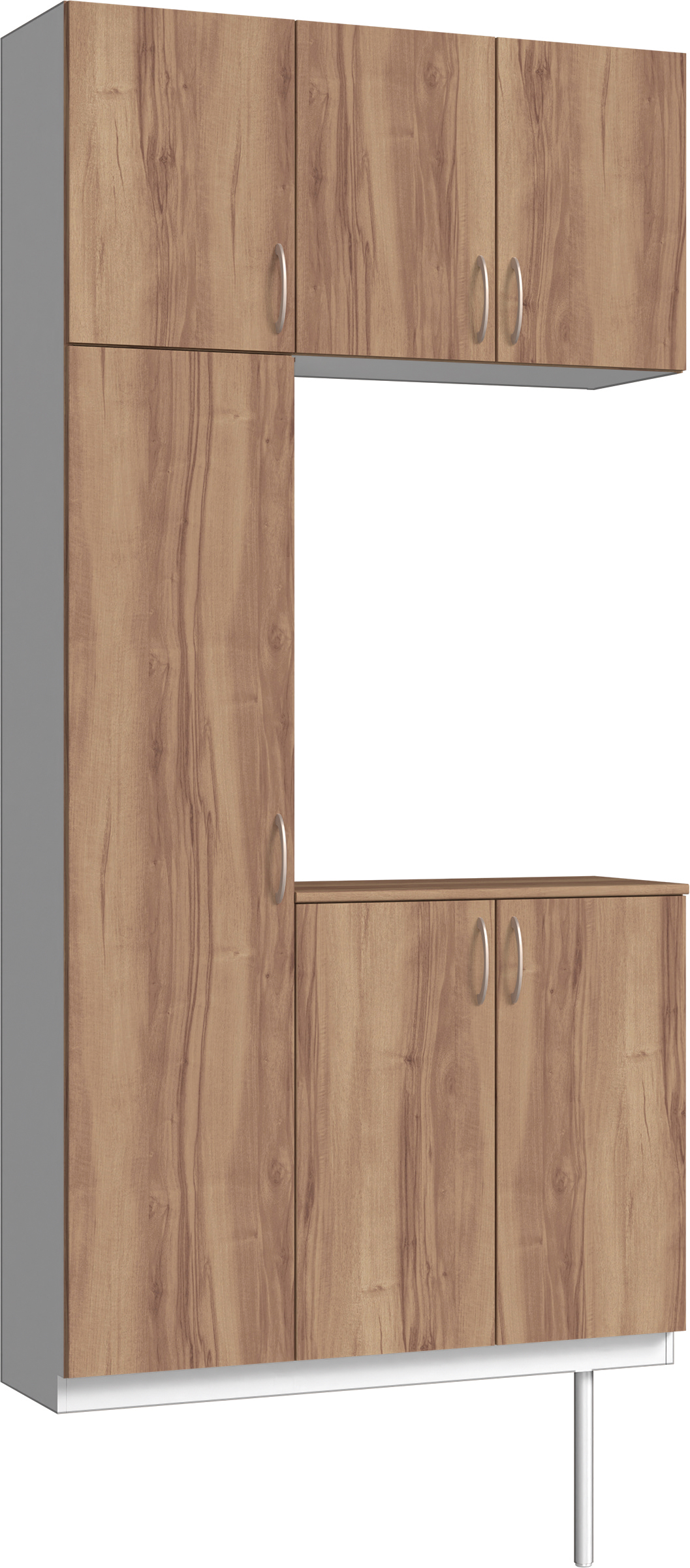 玄関収納　イエリア　開き戸ユニット　フラット　Ｓ７３　コの字ＰＬＡＮ　シューズ収納　パネル扉　１１４０幅　〈バームブラウン柄〉　ハンドルラウンド型〈Ｔシルバー色〉