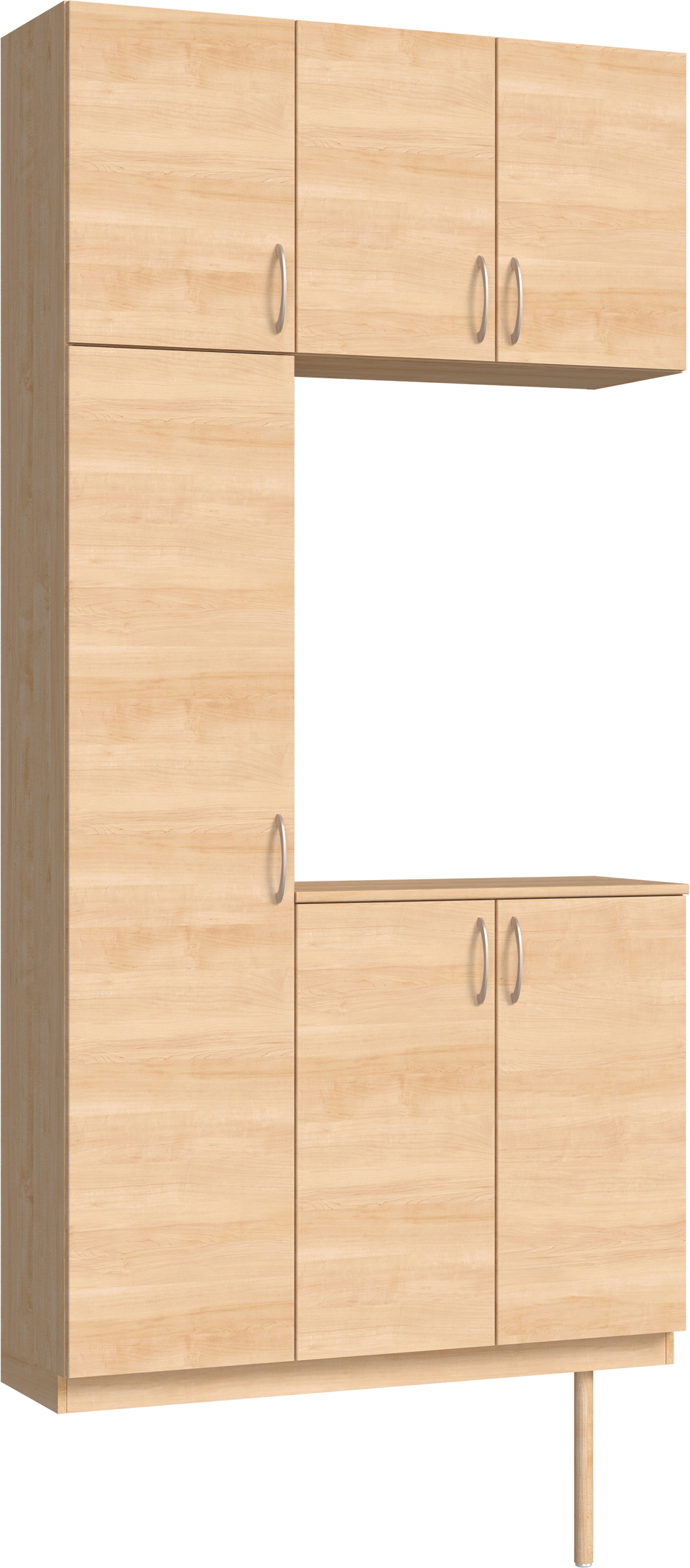 玄関収納　イエリア　開き戸ユニット　フラット横木目　Ｓ７３　コの字ＰＬＡＮ　シューズ収納　ウッド扉　１１４０幅　〈ミルベージュ柄〉　ハンドルラウンド型〈Ｔシルバー色〉