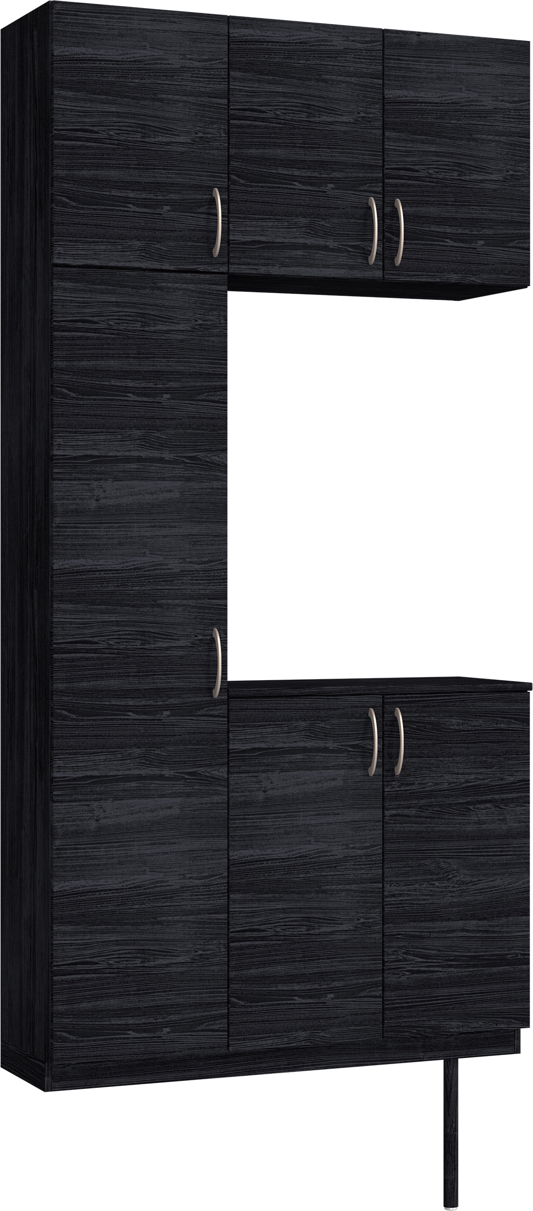 玄関収納　イエリア　開き戸ユニット　フラット横木目　Ｓ７３　コの字ＰＬＡＮ　シューズ収納　ウッド扉　１１４０幅　〈モスブラック柄〉　ハンドルラウンド型〈Ｔシルバー色〉