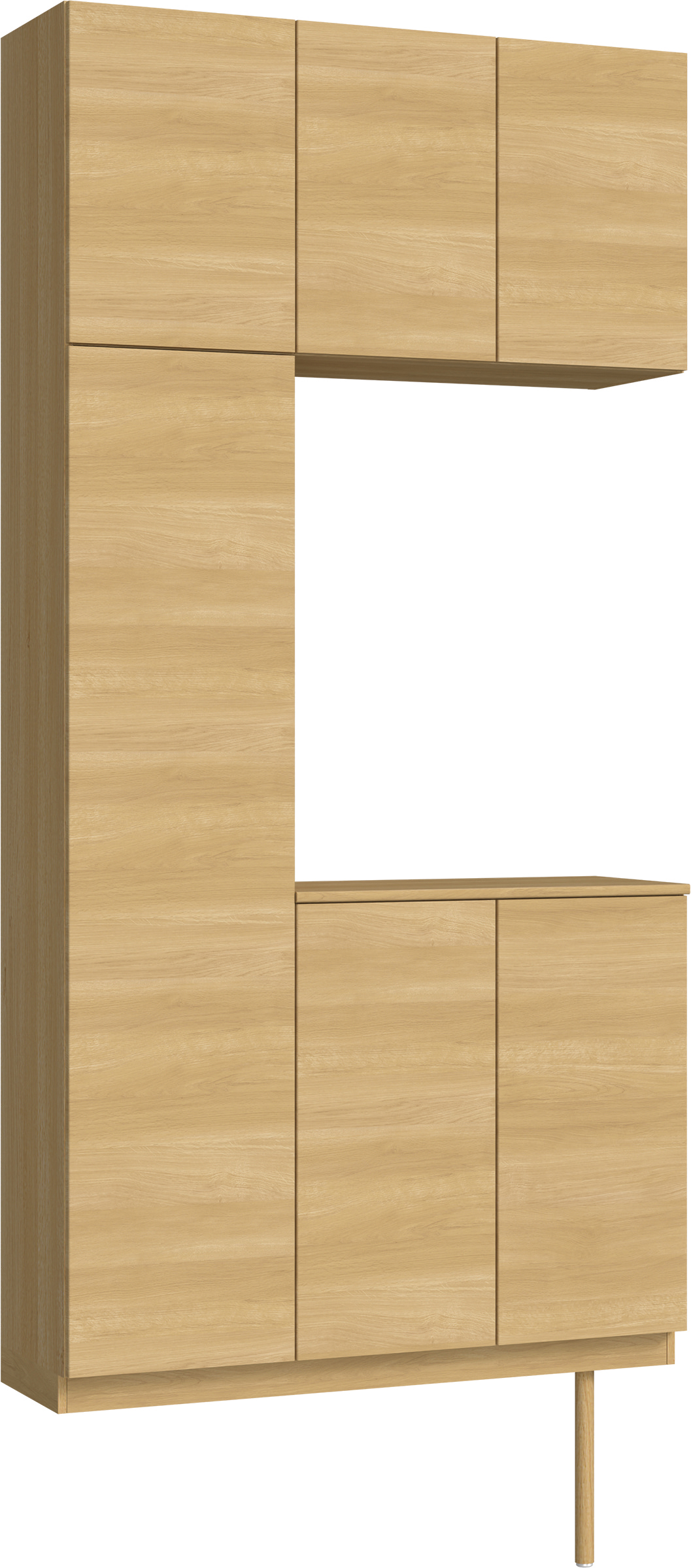 玄関収納　イエリア　開き戸ユニット　フラット横木目　Ｓ７３　コの字ＰＬＡＮ　シューズ収納　ウッド扉　１１４０幅　〈ライトオーカー柄〉　ハンドルレス