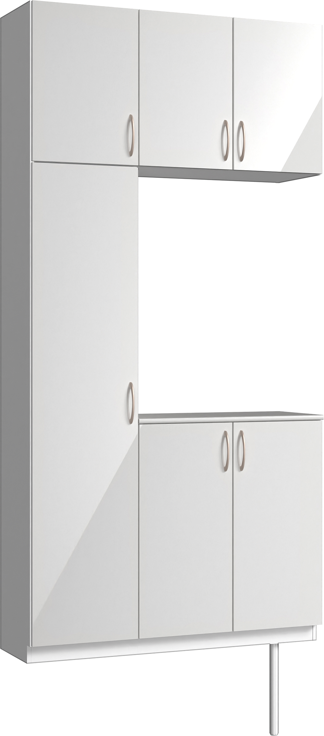 玄関収納　イエリア　開き戸ユニット　フラット　Ｓ７３　コの字ＰＬＡＮ　シューズ収納　パネル扉　１１４０幅　〈ルミホワイト柄〉　ハンドルラウンド型〈Ｔシルバー色〉