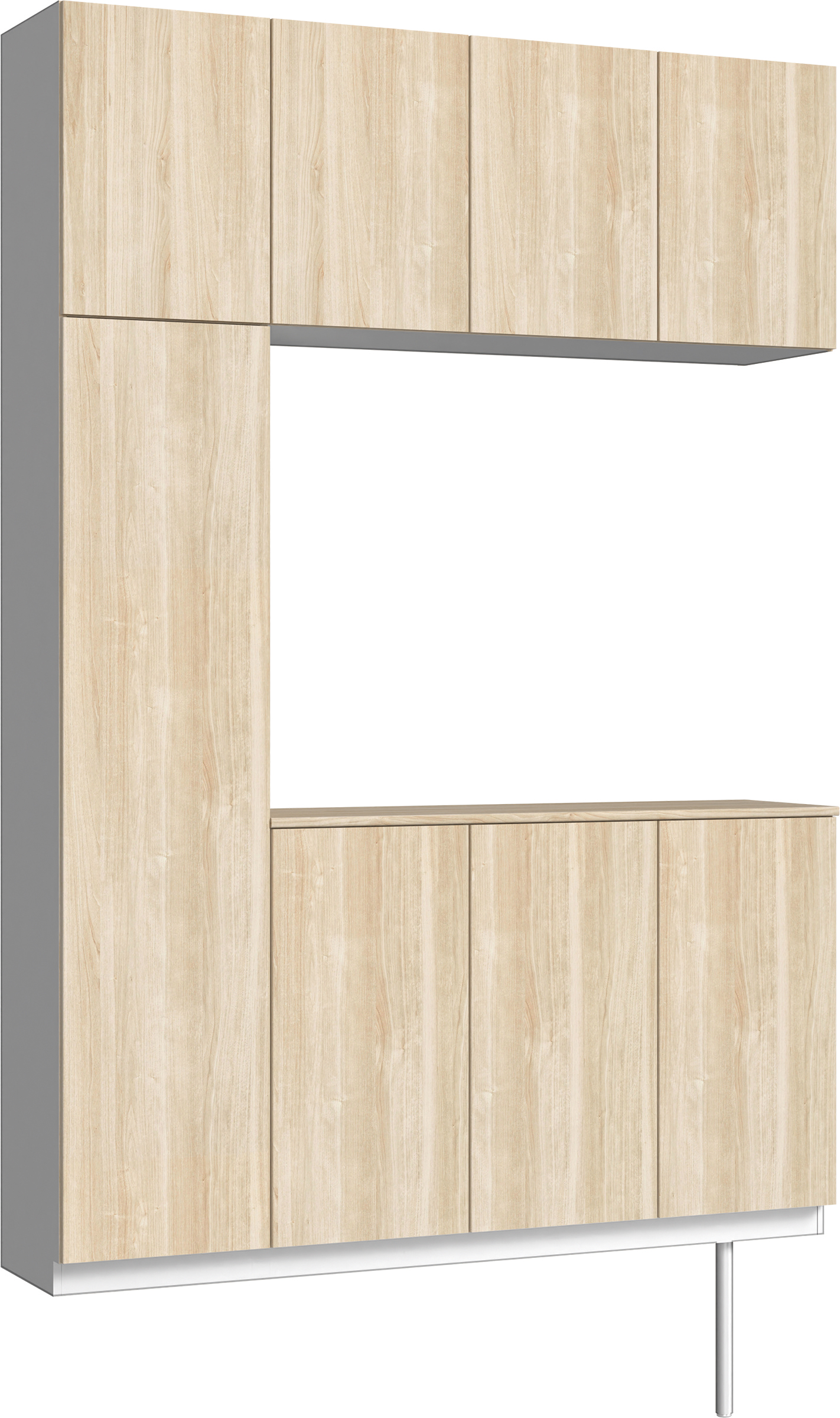 玄関収納　イエリア　開き戸ユニット　フラット　Ｓ１６　コの字ＰＬＡＮ　シューズ収納　パネル扉　１６００幅　　〈コットンベージュ柄〉　ハンドルレス