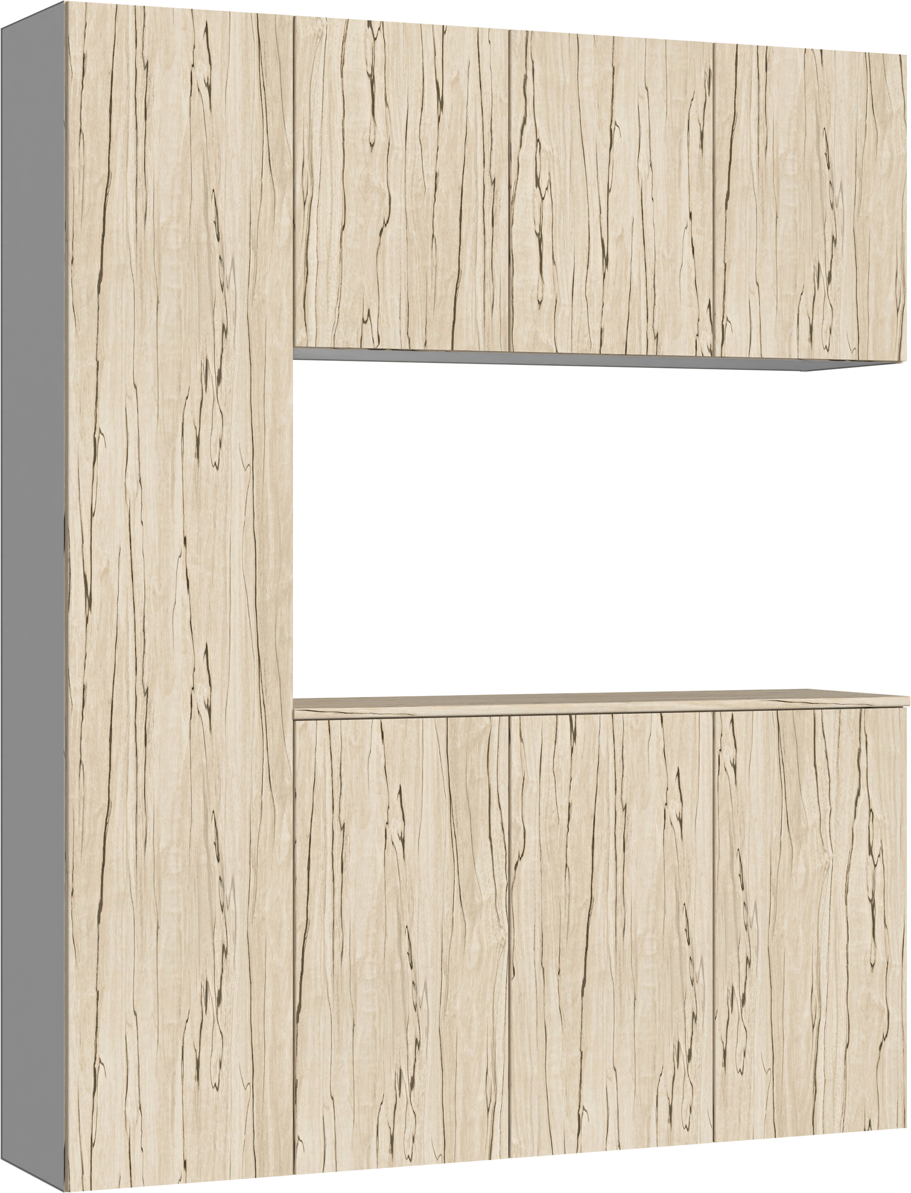 玄関収納　イエリア　開き戸ユニット　フラット　Ｓ８０　コの字ＰＬＡＮ　シューズ収納　パネル扉　１６００幅　〈スロウベージュ柄〉　ハンドルレス