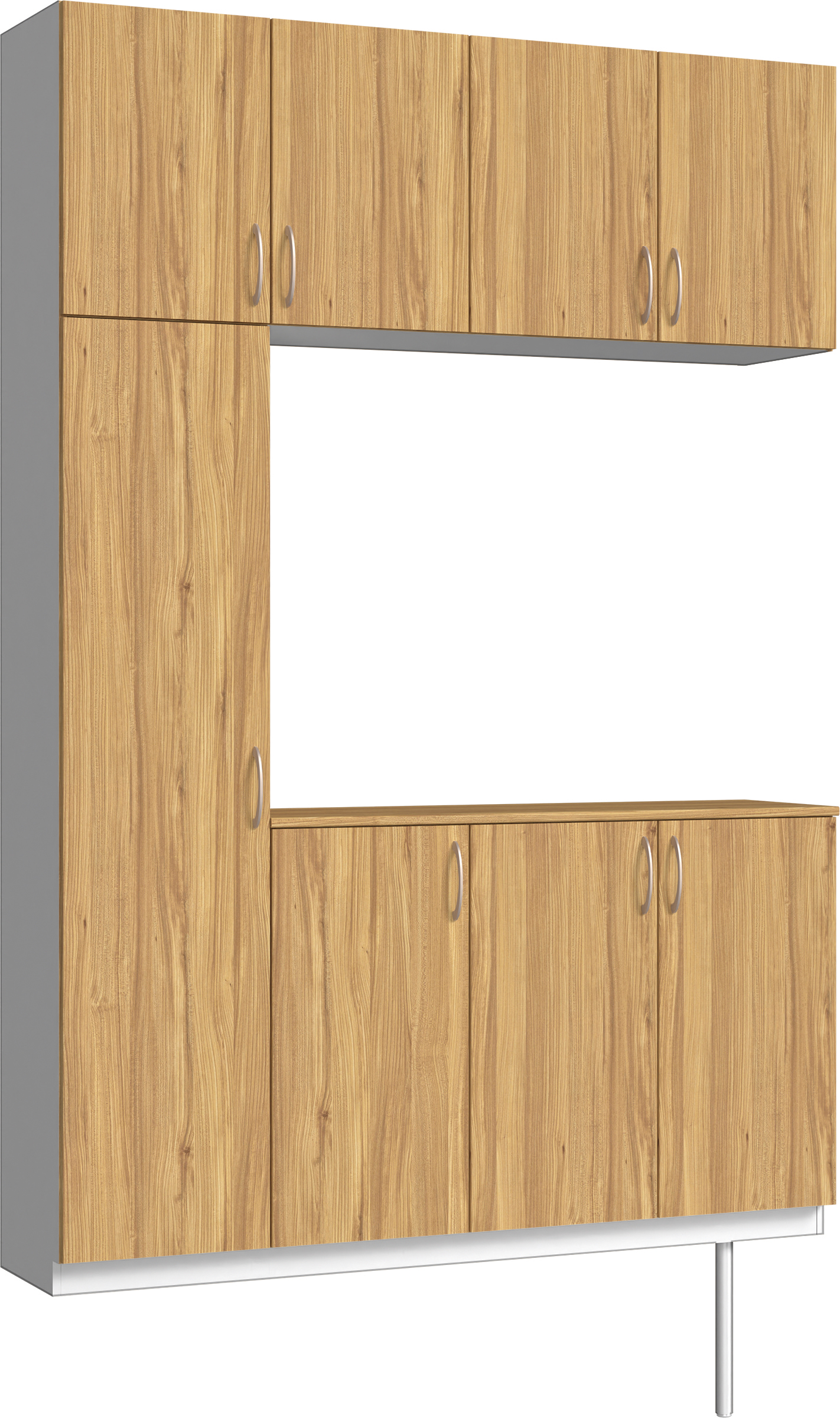 玄関収納　イエリア　開き戸ユニット　フラット　Ｓ１６　コの字ＰＬＡＮ　シューズ収納　パネル扉　１６００幅　　〈シナモンブラウン柄〉　ハンドルラウンド型〈Ｔシルバー色〉