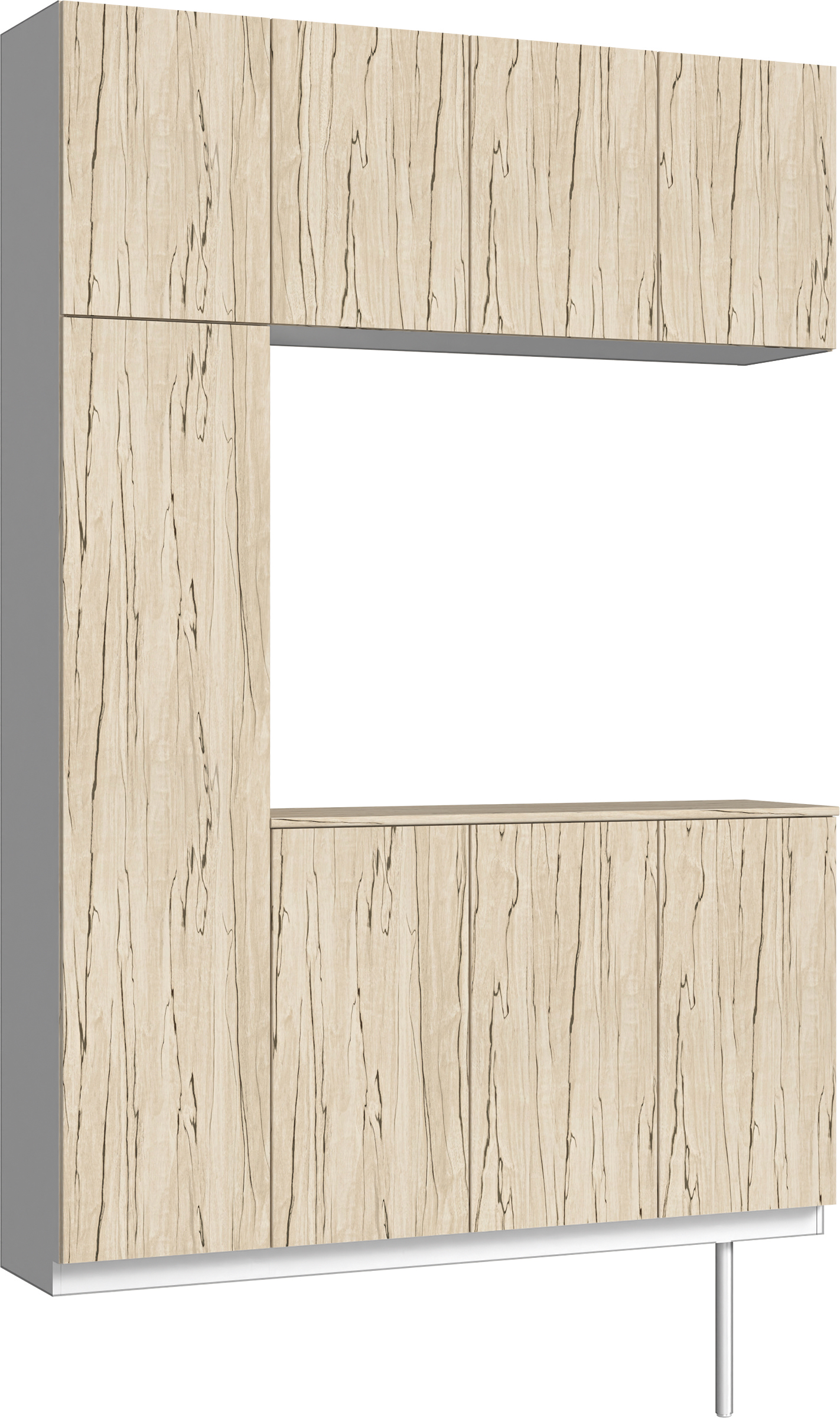 玄関収納　イエリア　開き戸ユニット　フラット　Ｓ１６　コの字ＰＬＡＮ　シューズ収納　パネル扉　１６００幅　　〈スロウベージュ柄〉　ハンドルレス