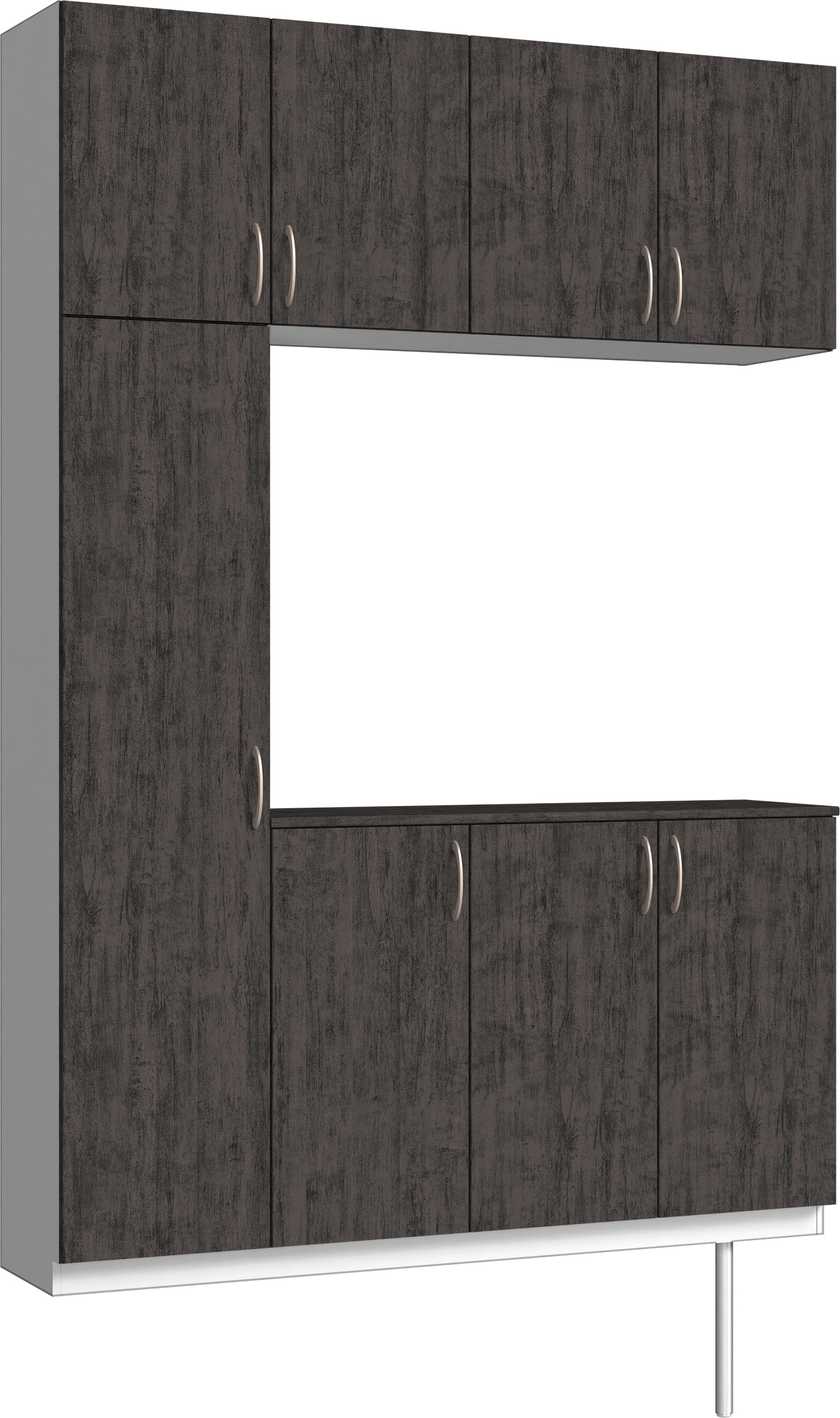 玄関収納　イエリア　開き戸ユニット　フラット　Ｓ１６　コの字ＰＬＡＮ　シューズ収納　パネル扉　１６００幅　　〈ドライブラック柄〉　ハンドルラウンド型〈Ｔシルバー色〉