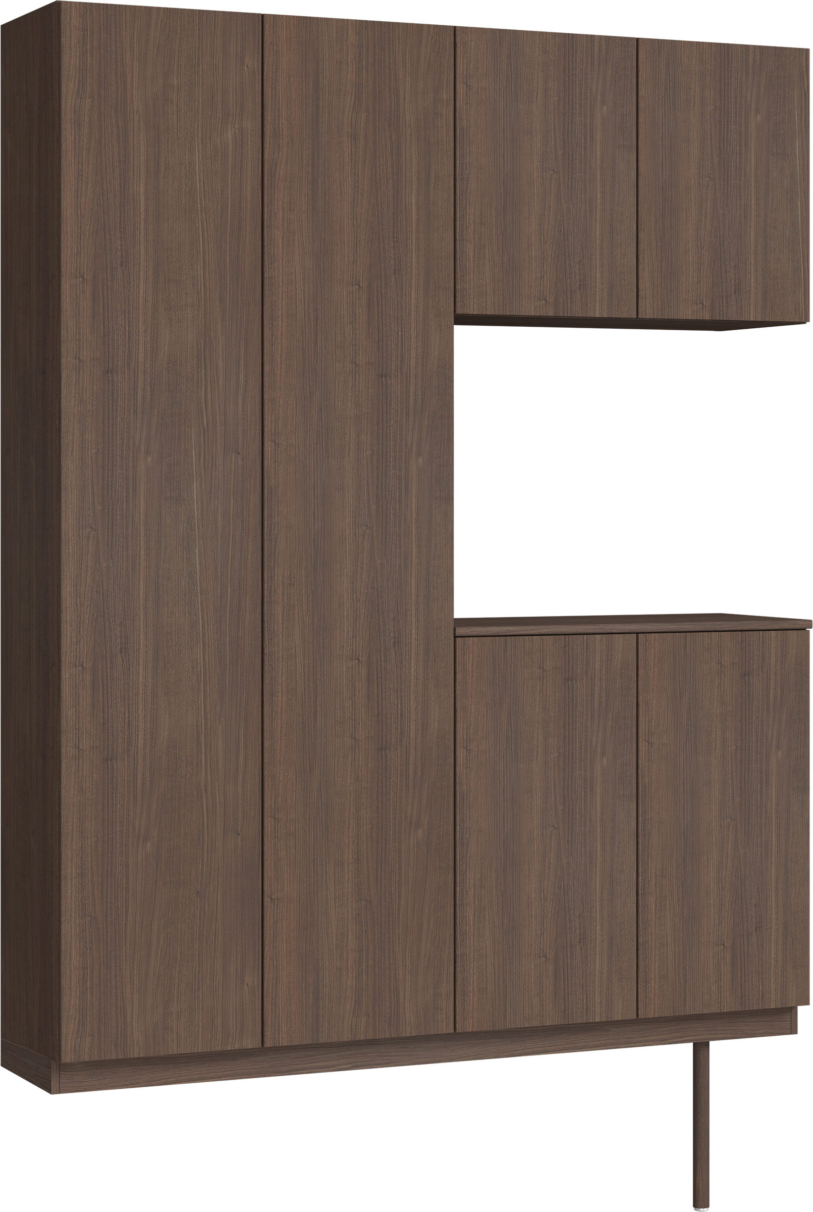 玄関収納　イエリア　開き戸ユニット　フラット縦木目　Ｓ０１　コの字ＰＬＡＮ　シューズ収納　ウッド扉　１６００幅　〈ダルブラウン柄〉　ハンドルレス