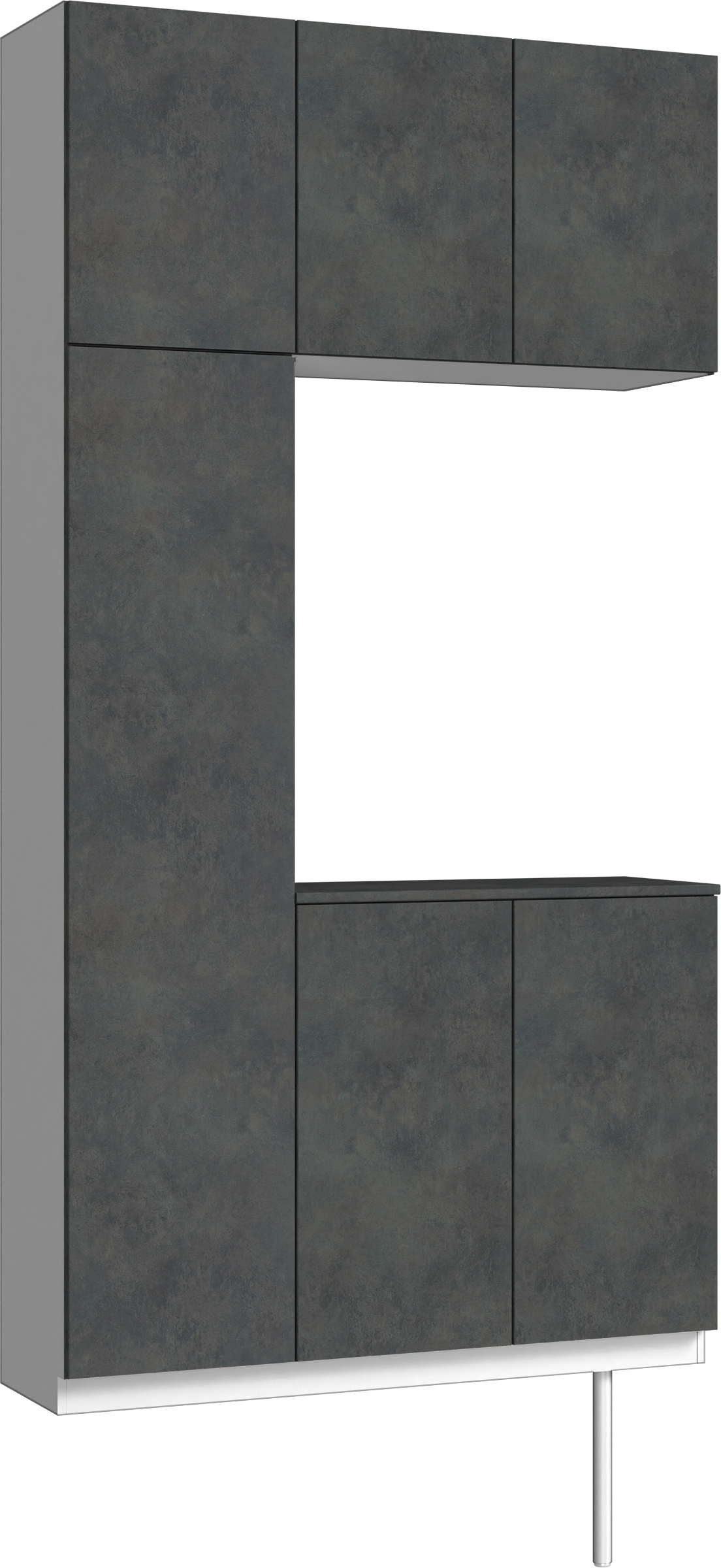 玄関収納　イエリア　開き戸ユニット　フラット　Ｓ３１　コの字ＰＬＡＮ　シューズ収納　パネル扉　１２００幅　〈アイアンブラック柄〉　ハンドルレス