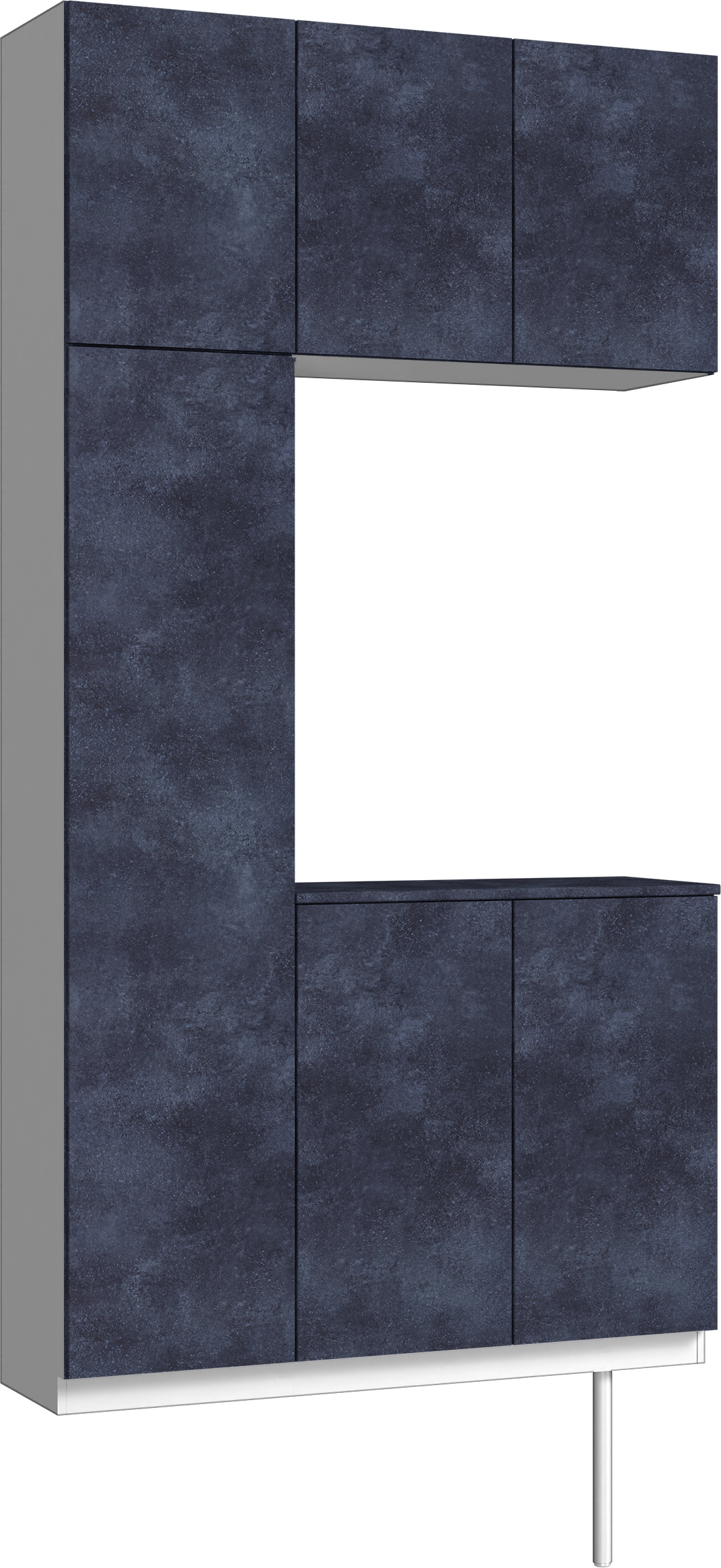 玄関収納　イエリア　開き戸ユニット　フラット　Ｓ３１　コの字ＰＬＡＮ　シューズ収納　パネル扉　１２００幅　〈コバルトブルー柄〉　ハンドルレス