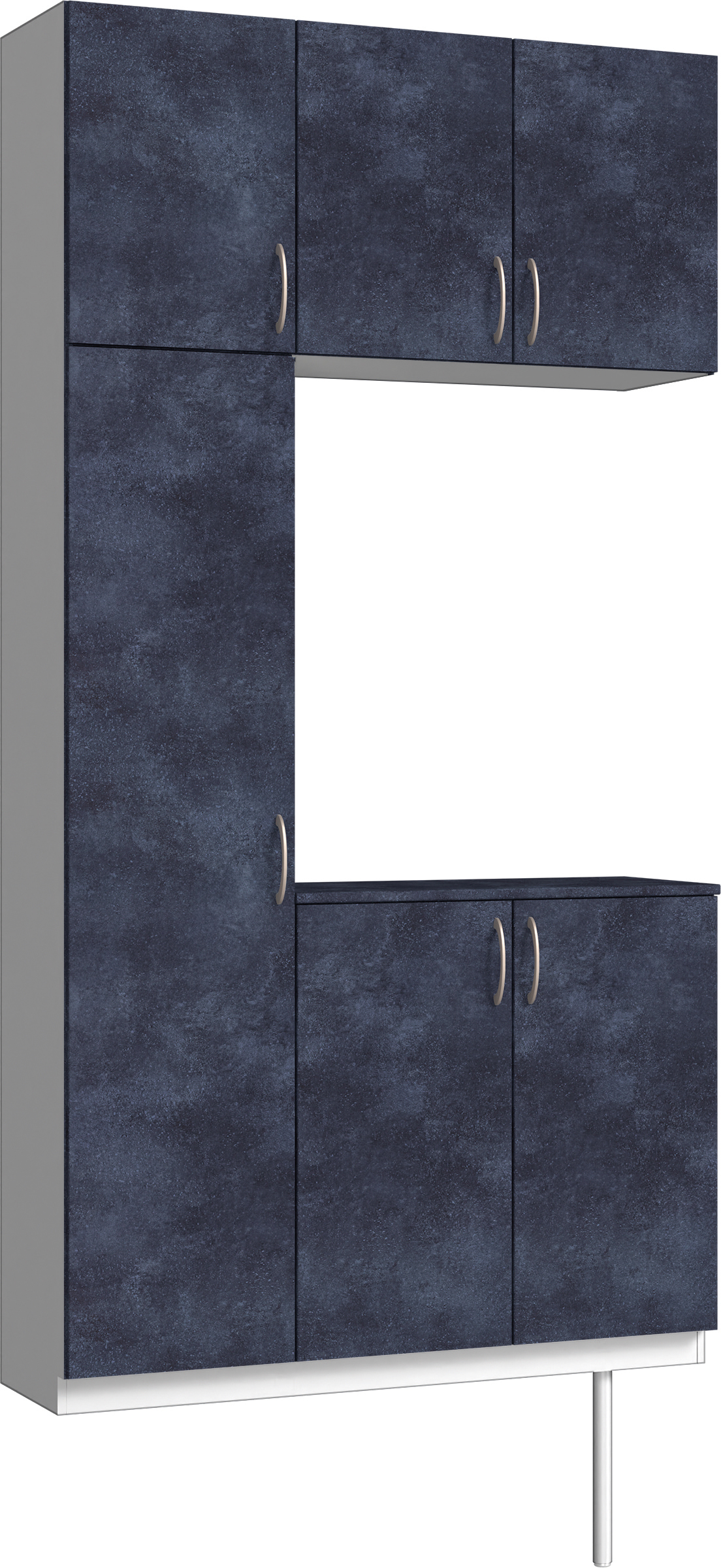 玄関収納　イエリア　開き戸ユニット　フラット　Ｓ３１　コの字ＰＬＡＮ　シューズ収納　パネル扉　１２００幅　〈コバルトブルー柄〉　ハンドルラウンド型〈Ｔシルバー色〉