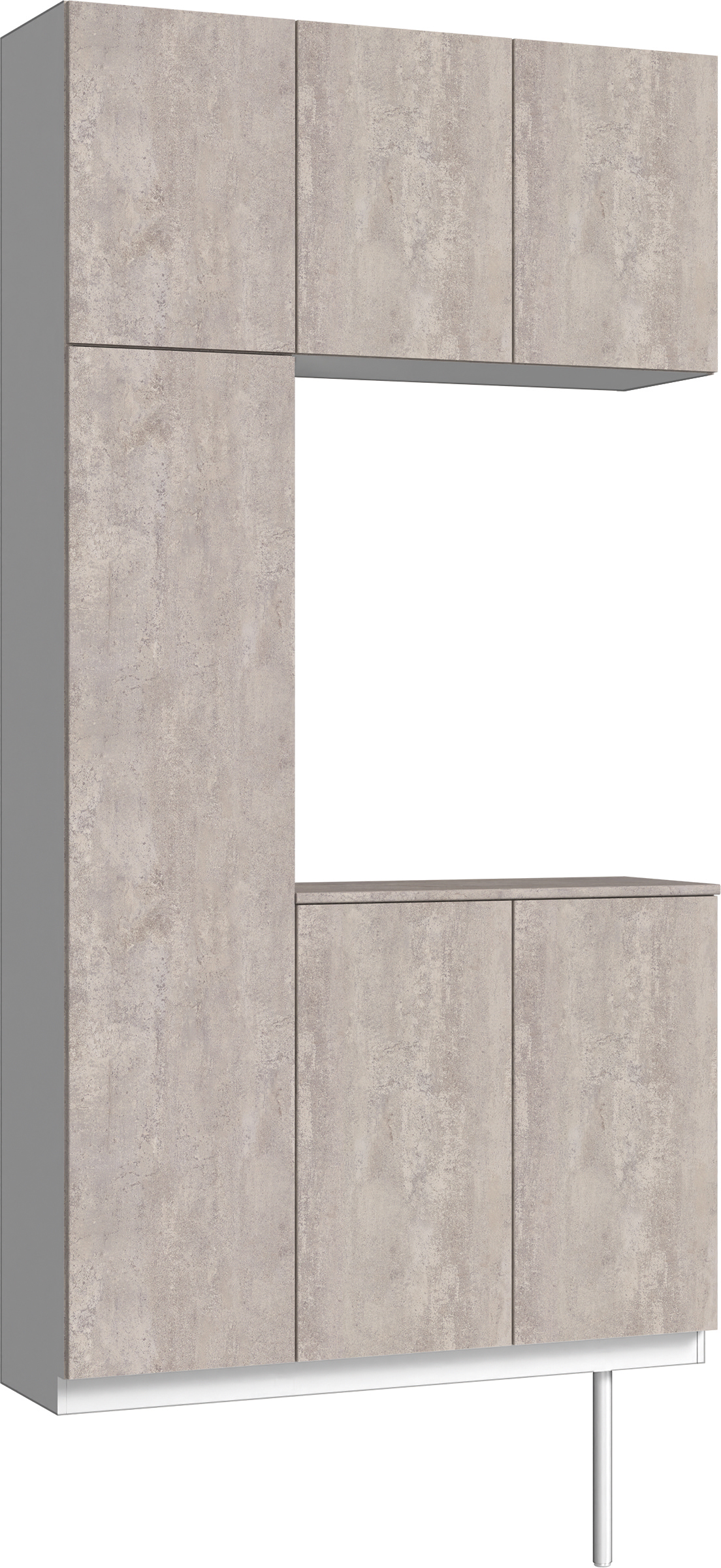 玄関収納　イエリア　開き戸ユニット　フラット　Ｓ３１　コの字ＰＬＡＮ　シューズ収納　パネル扉　１２００幅　〈コンクリートグレー柄〉　ハンドルレス