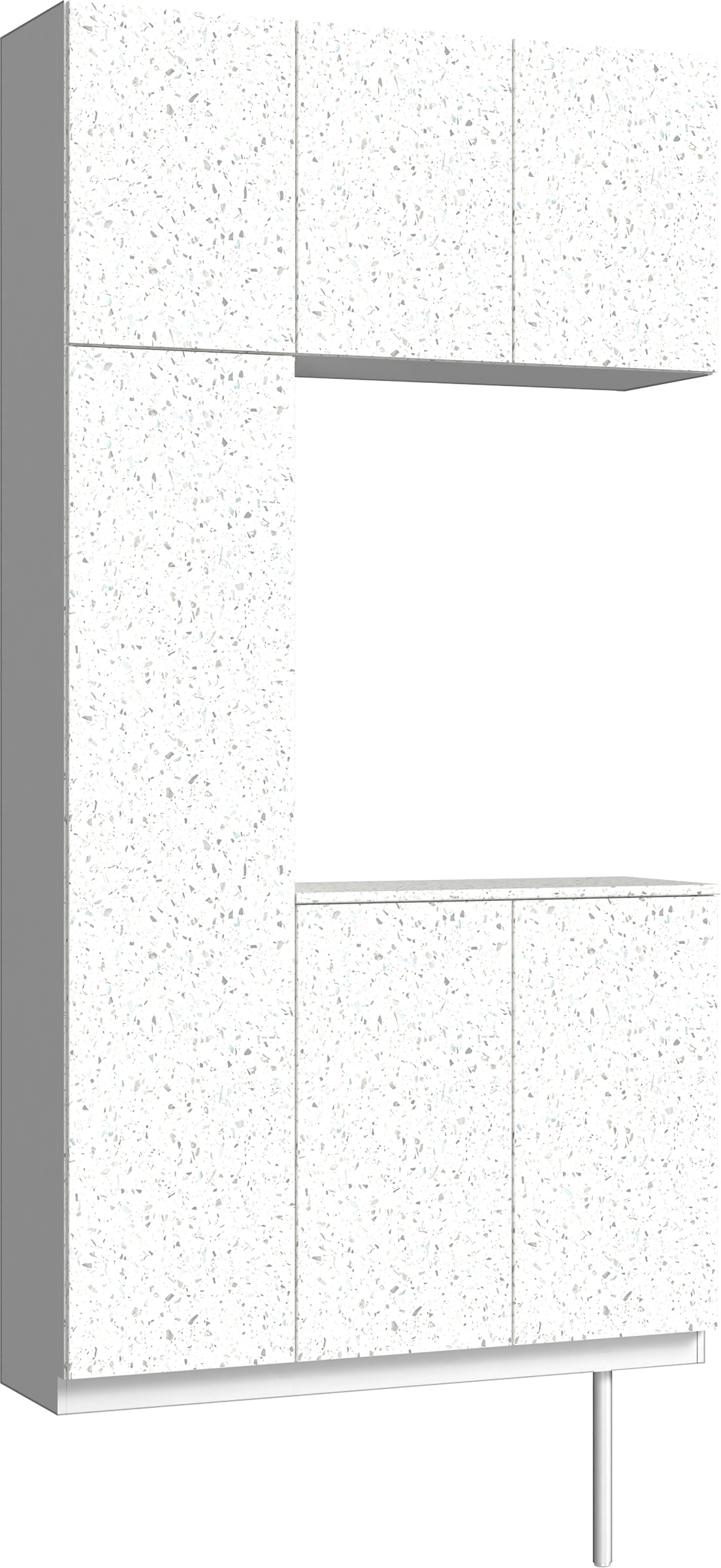 玄関収納　イエリア　開き戸ユニット　フラット　Ｓ３１　コの字ＰＬＡＮ　シューズ収納　パネル扉　１２００幅　〈テラゾホワイト柄〉　ハンドルレス