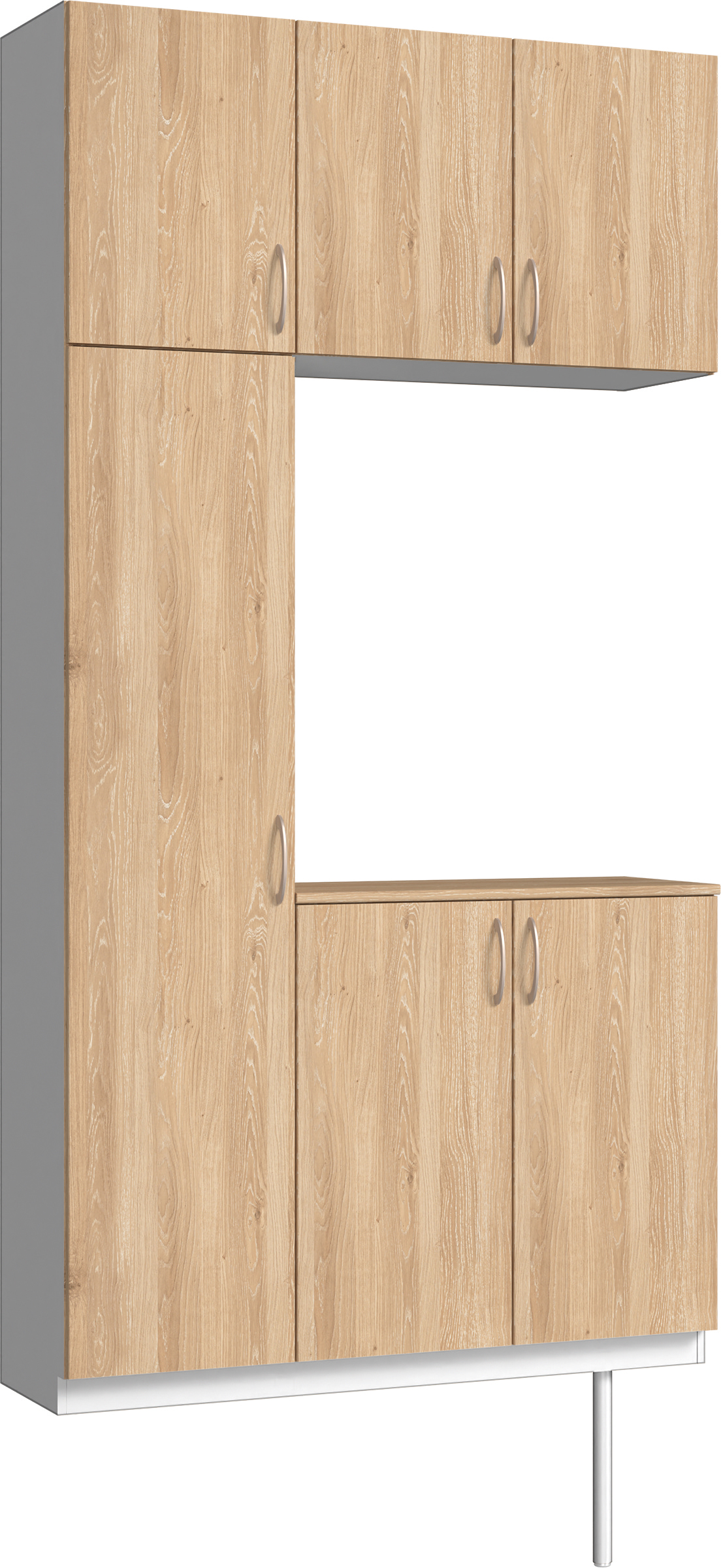 玄関収納　イエリア　開き戸ユニット　フラット　Ｓ３１　コの字ＰＬＡＮ　シューズ収納　パネル扉　１２００幅　〈ミルキーオーカー柄〉　ハンドルラウンド型〈Ｔシルバー色〉