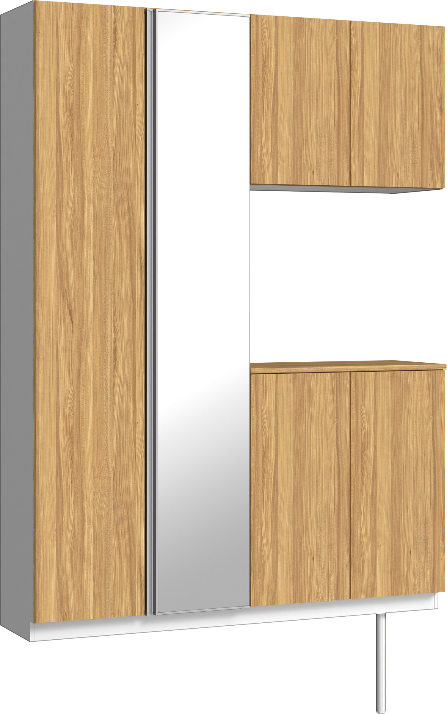 玄関収納　イエリア　開き戸ユニット　フラット　Ｓ８３　コの字ＰＬＡＮ　シューズ収納　ミラー扉　１４８０幅　〈シナモンブラウン柄〉　ハンドルレス