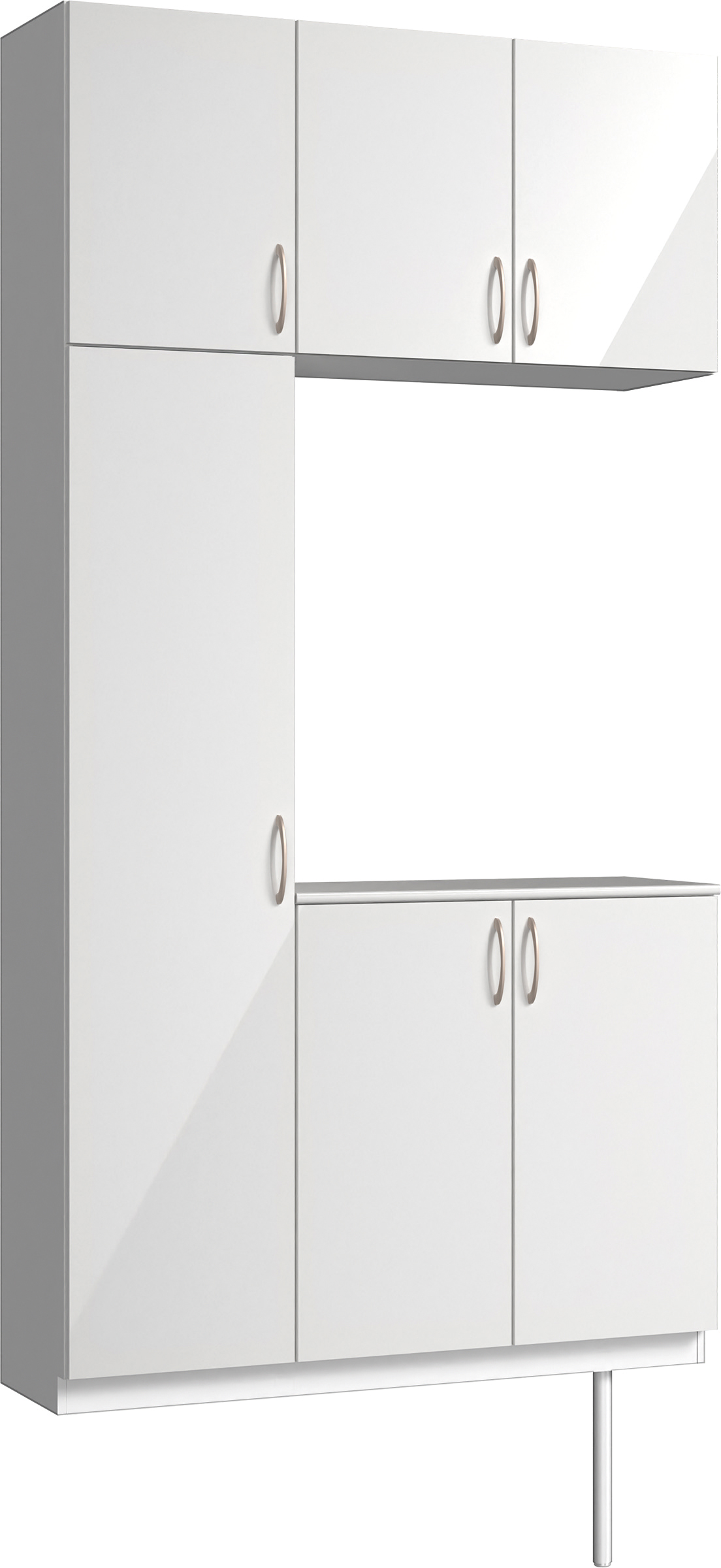 玄関収納　イエリア　開き戸ユニット　フラット　Ｓ３１　コの字ＰＬＡＮ　シューズ収納　パネル扉　１２００幅　〈ルミホワイト柄〉　ハンドルラウンド型〈Ｔシルバー色〉