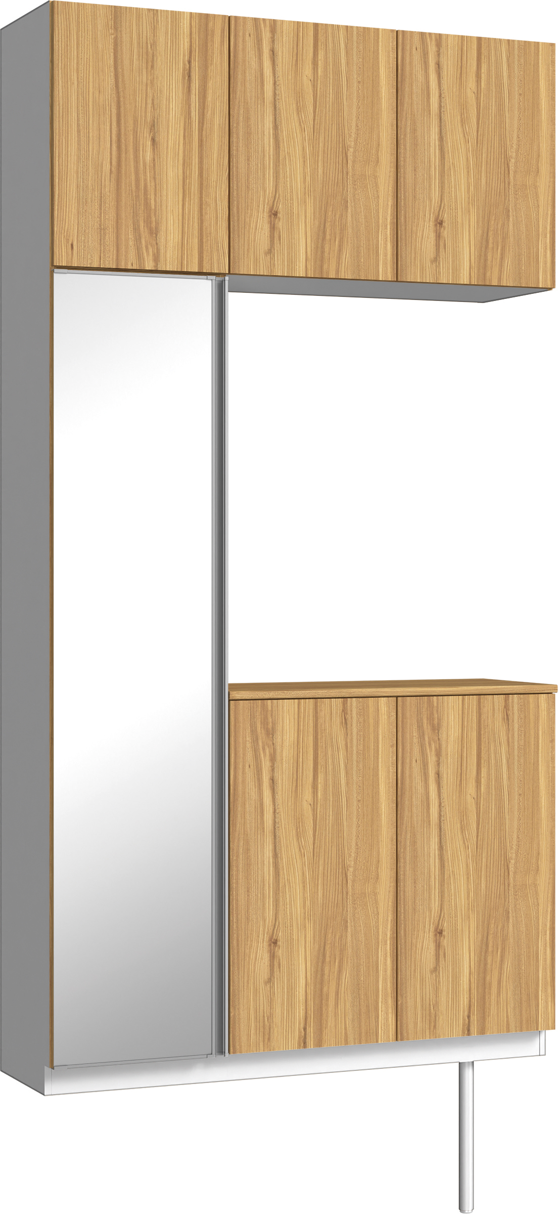 玄関収納　イエリア　開き戸ユニット　フラット　Ｓ３８　コの字ＰＬＡＮ　シューズ収納　ミラー扉　１２００幅　〈シナモンブラウン柄〉　ハンドルレス