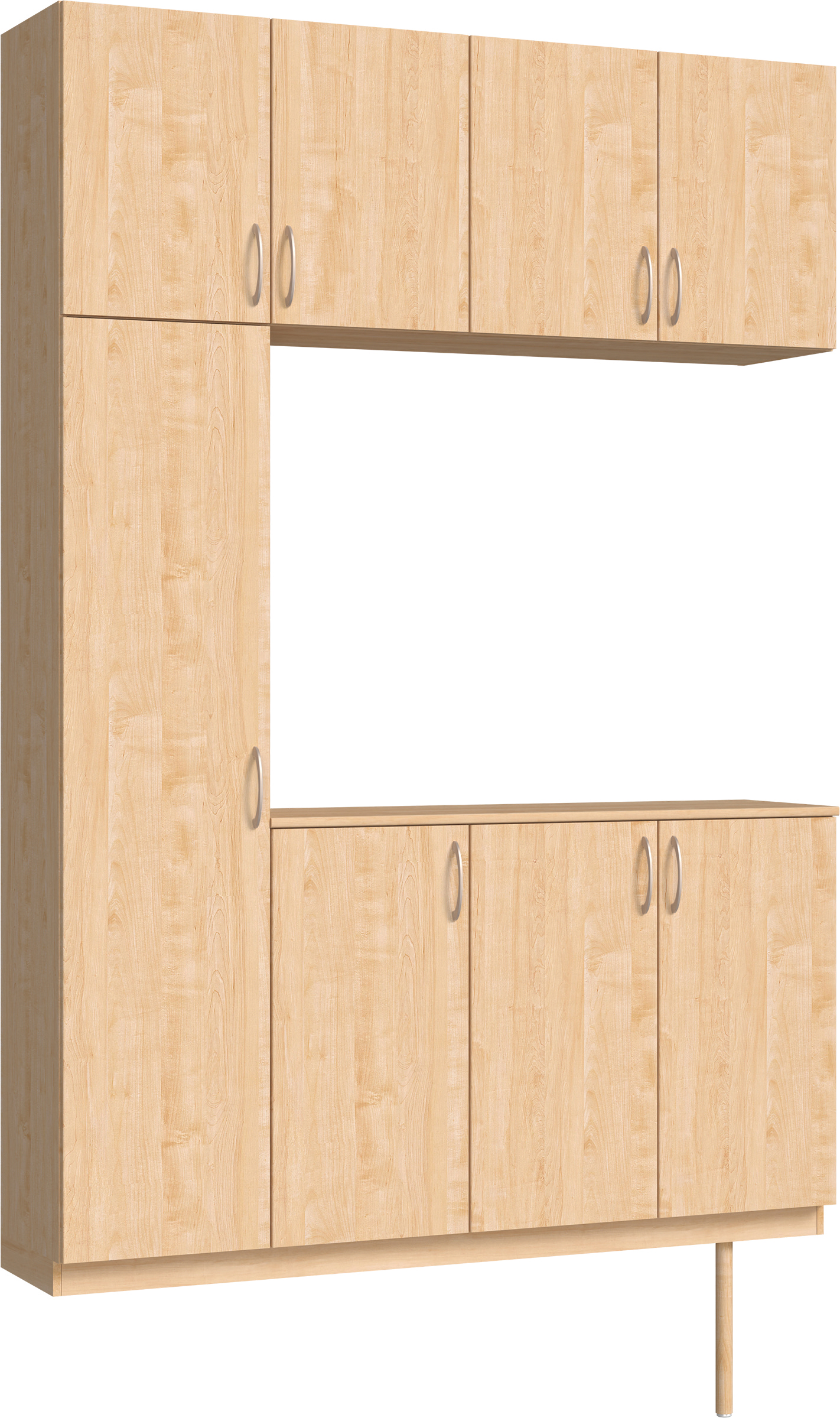 玄関収納　イエリア　開き戸ユニット　フラット縦木目　Ｓ１６　コの字ＰＬＡＮ　シューズ収納　ウッド扉　１６００幅　　〈ミルベージュ柄〉　ハンドルラウンド型〈Ｔシルバー色〉