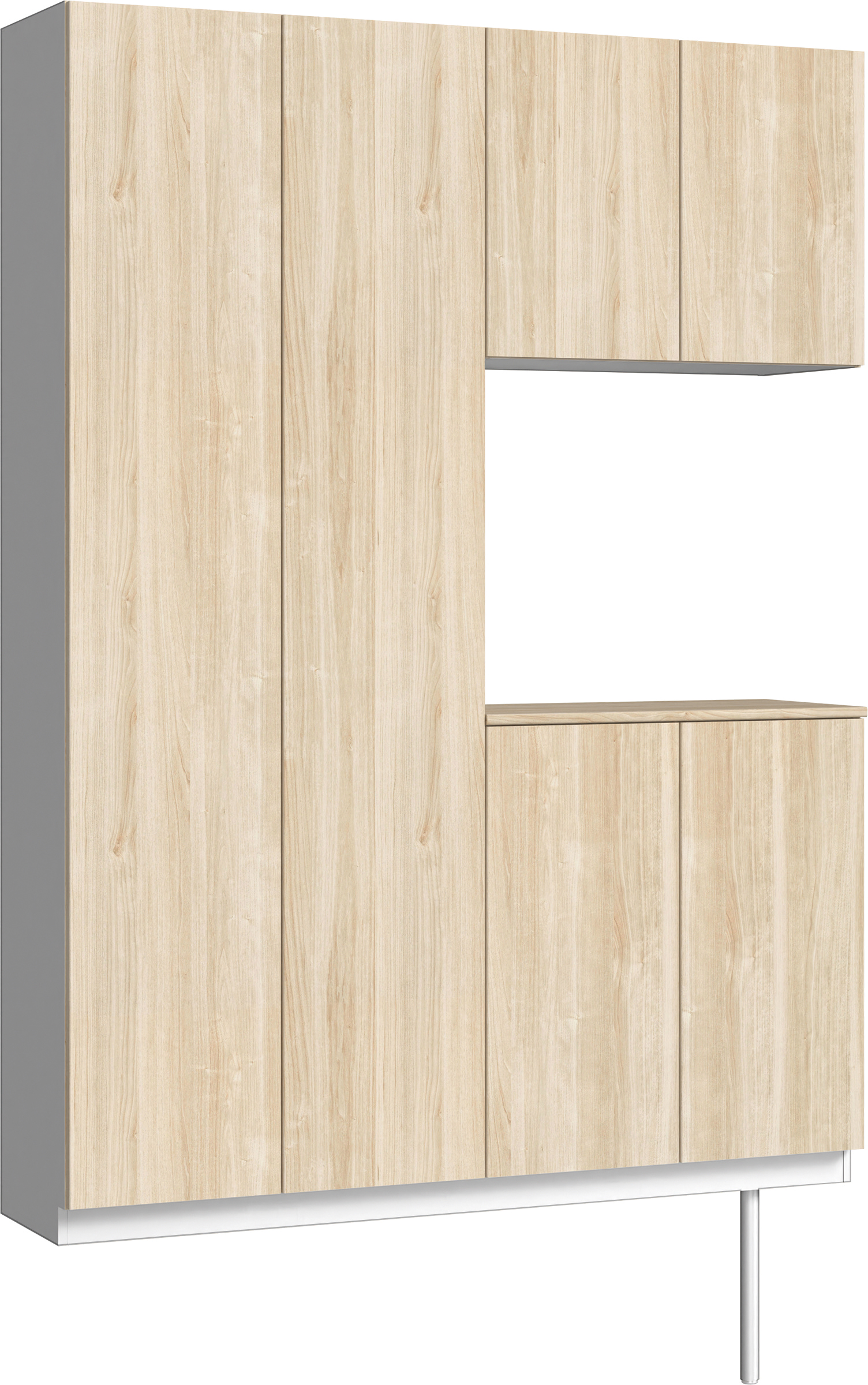 玄関収納　イエリア　開き戸ユニット　フラット　Ｓ８７　コの字ＰＬＡＮ　シューズ収納　パネル扉　１４８０幅　〈コットンベージュ柄〉　ハンドルレス