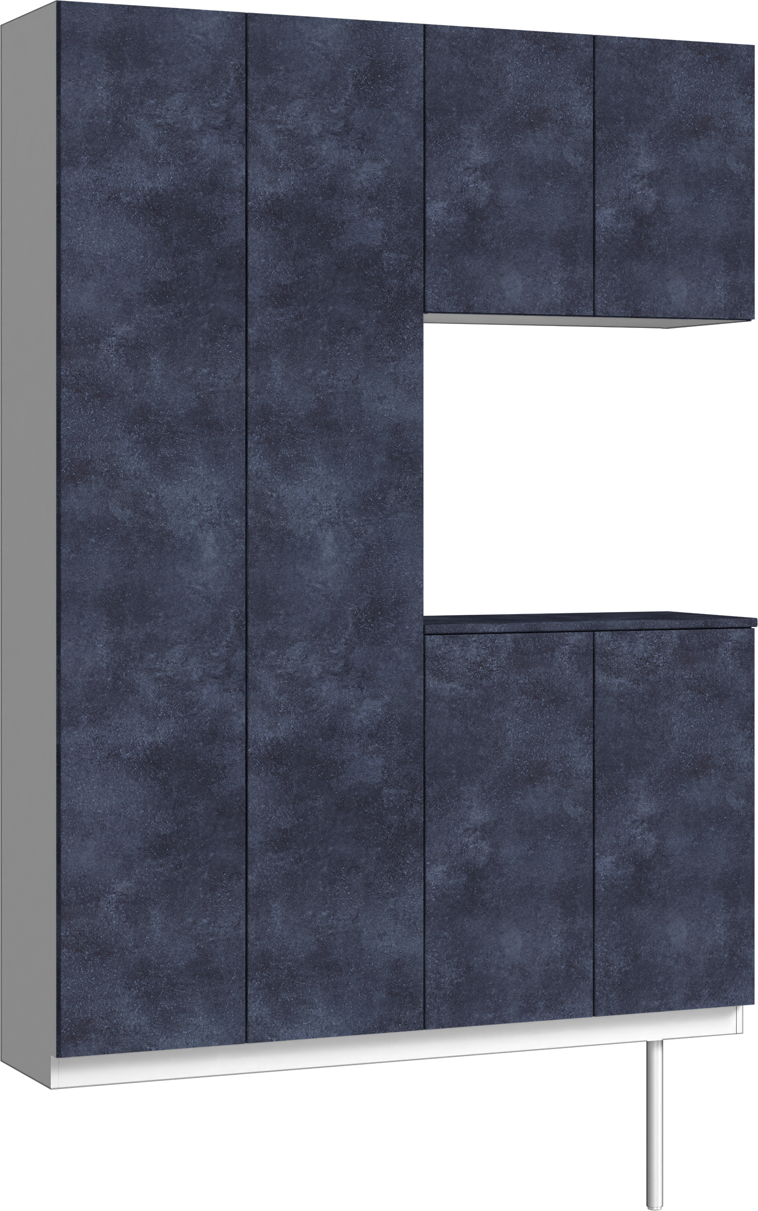 玄関収納　イエリア　開き戸ユニット　フラット　Ｓ８７　コの字ＰＬＡＮ　シューズ収納　パネル扉　１４８０幅　〈コバルトブルー柄〉　ハンドルレス