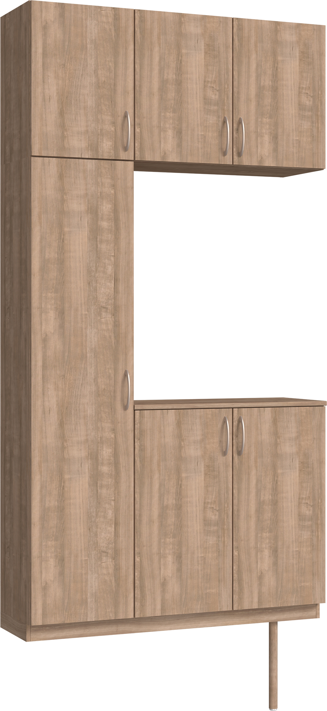 玄関収納　イエリア　開き戸ユニット　フラット縦木目　Ｓ３１　コの字ＰＬＡＮ　シューズ収納　ウッド扉　１２００幅　〈トープグレー柄〉　ハンドルラウンド型〈Ｔシルバー色〉