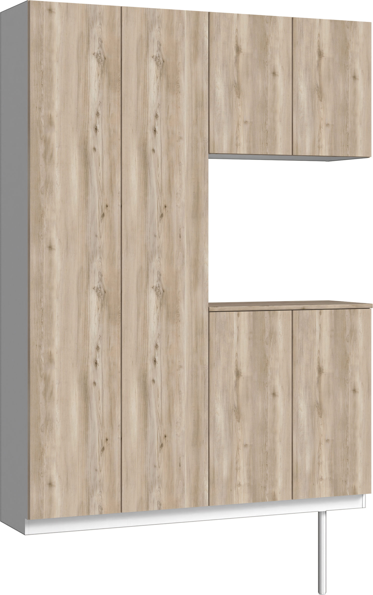 玄関収納　イエリア　開き戸ユニット　フラット　Ｓ８７　コの字ＰＬＡＮ　シューズ収納　パネル扉　１４８０幅　〈スモークグレー柄〉　ハンドルレス