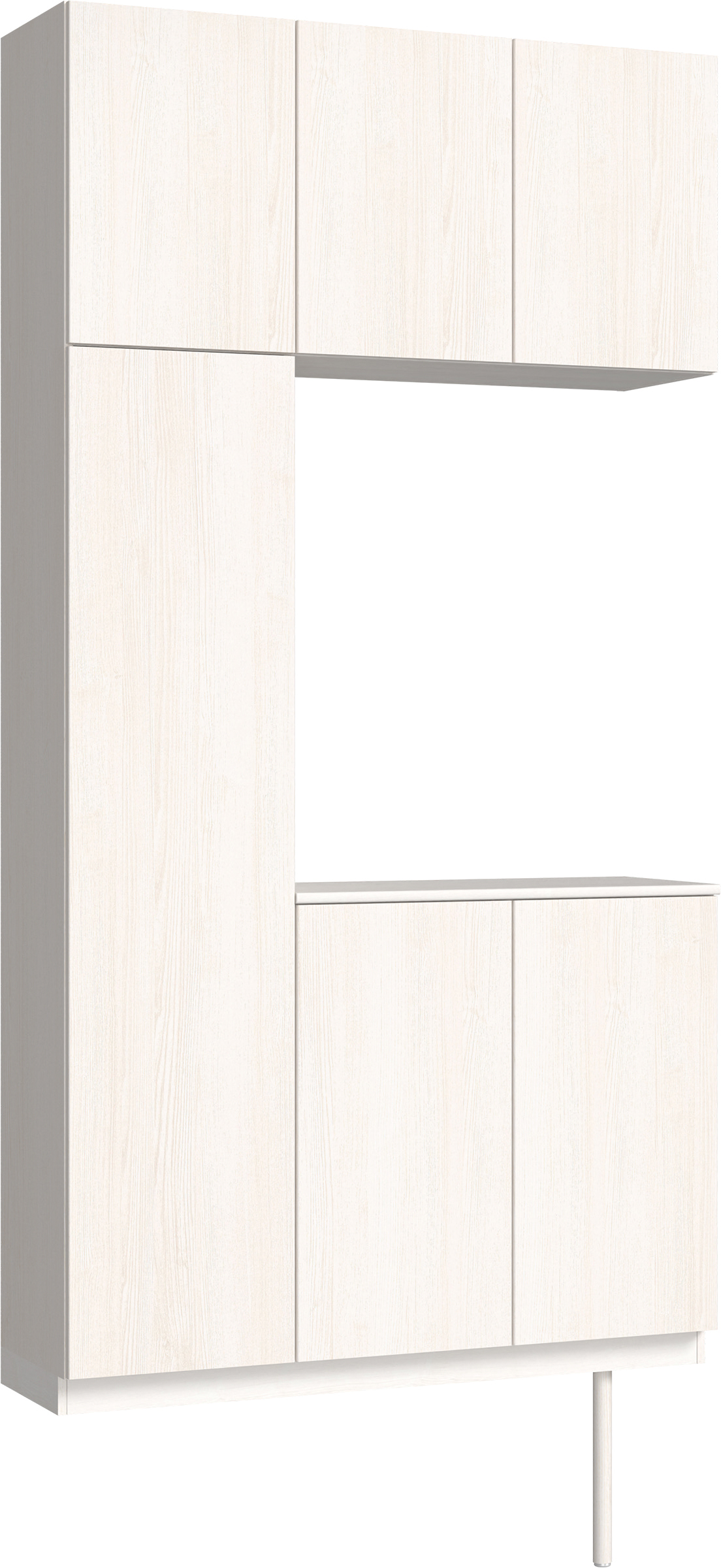 玄関収納　イエリア　開き戸ユニット　フラット縦木目　Ｓ３１　コの字ＰＬＡＮ　シューズ収納　ウッド扉　１２００幅　〈ネオホワイト柄〉　ハンドルレス