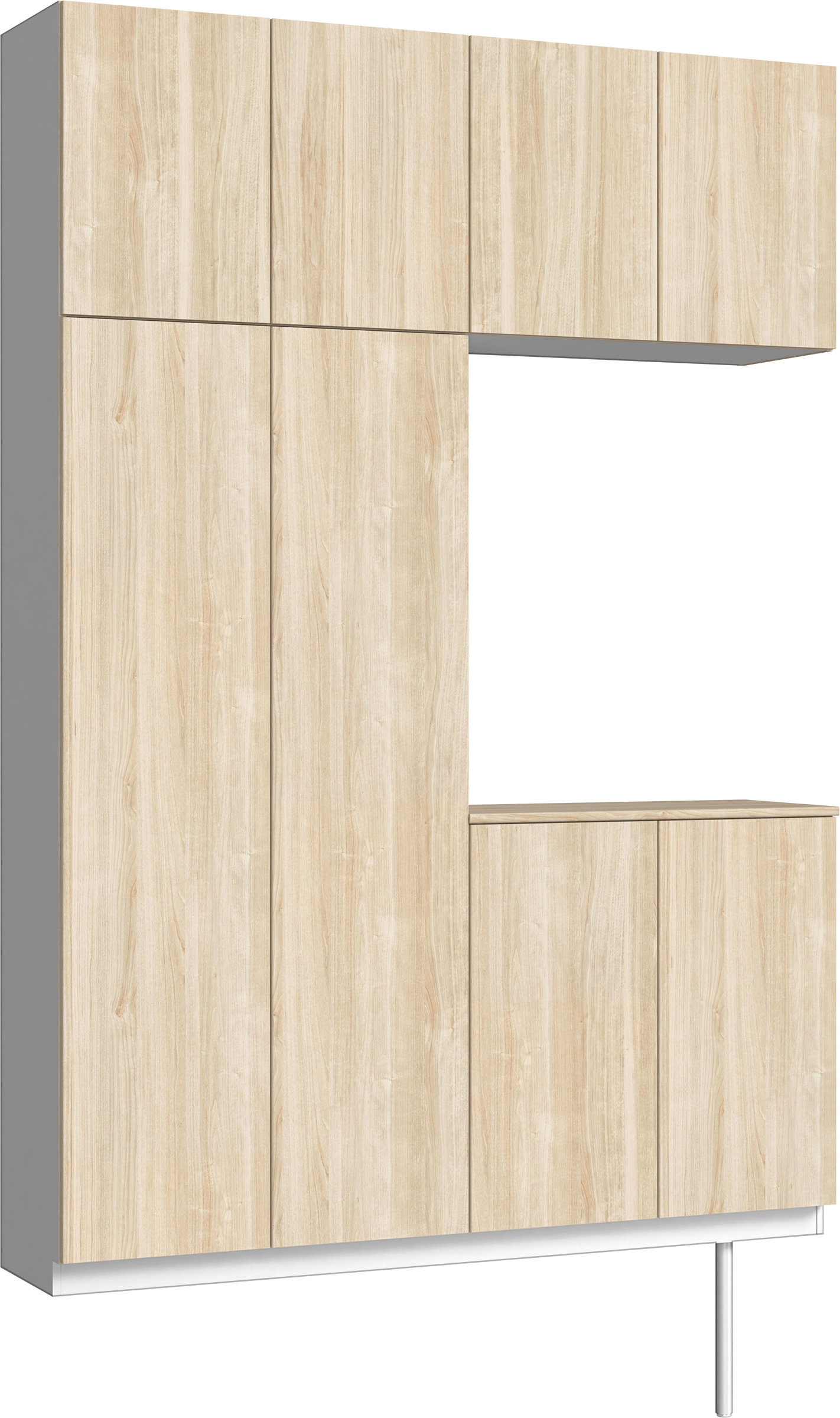 玄関収納　イエリア　開き戸ユニット　フラット　Ｓ４２　コの字ＰＬＡＮ　シューズ収納　パネル扉　１６００幅　〈コットンベージュ柄〉　ハンドルレス