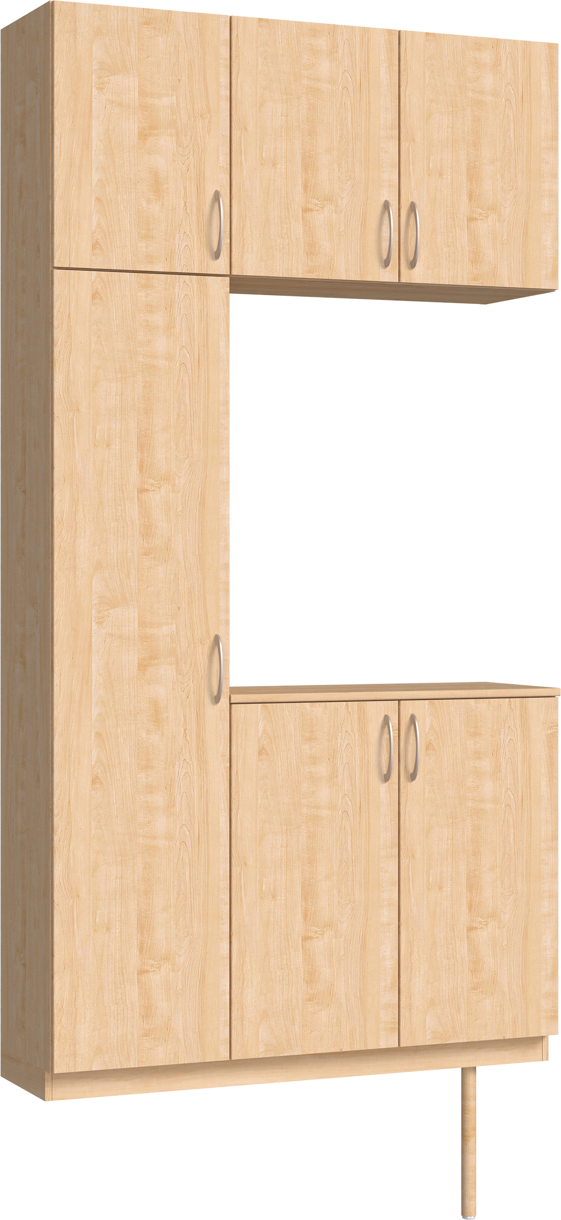 玄関収納　イエリア　開き戸ユニット　フラット縦木目　Ｓ３１　コの字ＰＬＡＮ　シューズ収納　ウッド扉　１２００幅　〈ミルベージュ柄〉　ハンドルラウンド型〈Ｔシルバー色〉