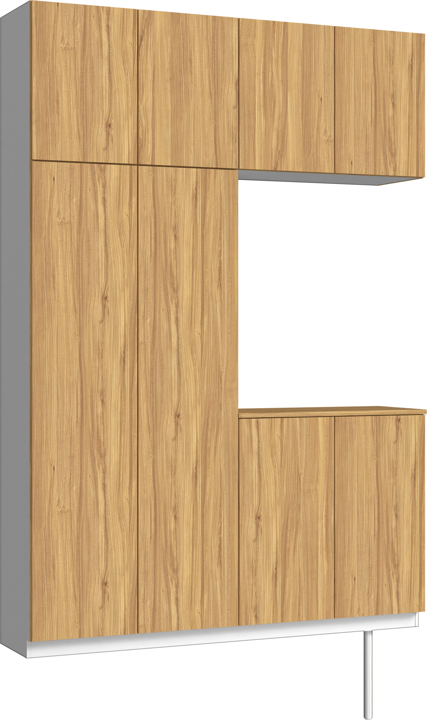 玄関収納　イエリア　開き戸ユニット　フラット　Ｓ４２　コの字ＰＬＡＮ　シューズ収納　パネル扉　１６００幅　〈シナモンブラウン柄〉　ハンドルレス