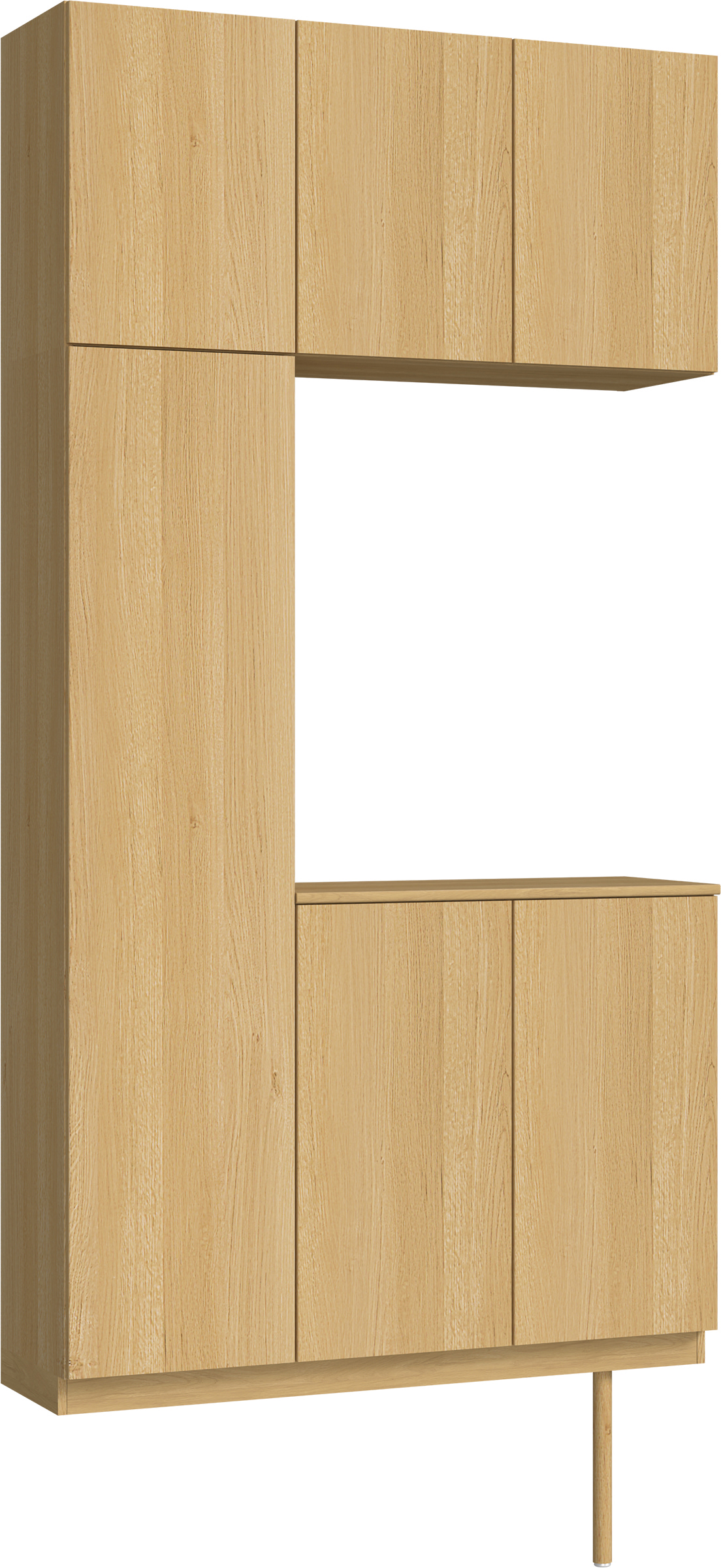 玄関収納　イエリア　開き戸ユニット　フラット縦木目　Ｓ３１　コの字ＰＬＡＮ　シューズ収納　ウッド扉　１２００幅　〈ライトオーカー柄〉　ハンドルレス