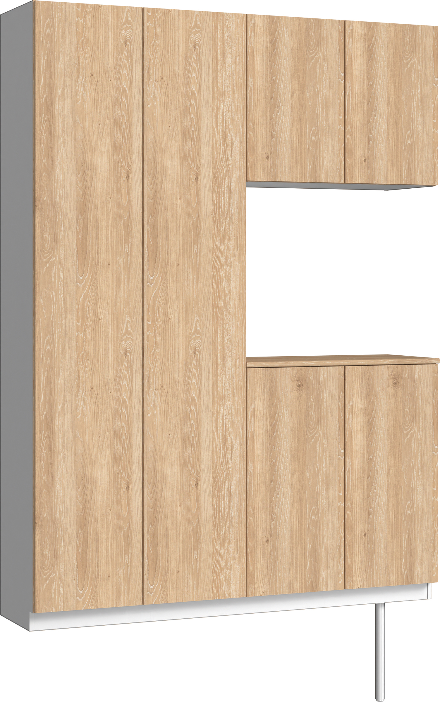 玄関収納　イエリア　開き戸ユニット　フラット　Ｓ８７　コの字ＰＬＡＮ　シューズ収納　パネル扉　１４８０幅　〈ミルキーオーカー柄〉　ハンドルレス