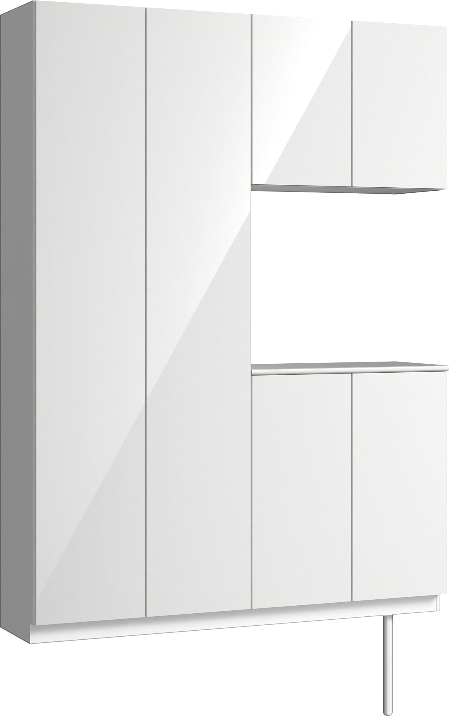 玄関収納　イエリア　開き戸ユニット　フラット　Ｓ８７　コの字ＰＬＡＮ　シューズ収納　パネル扉　１４８０幅　〈ルミホワイト柄〉　ハンドルレス