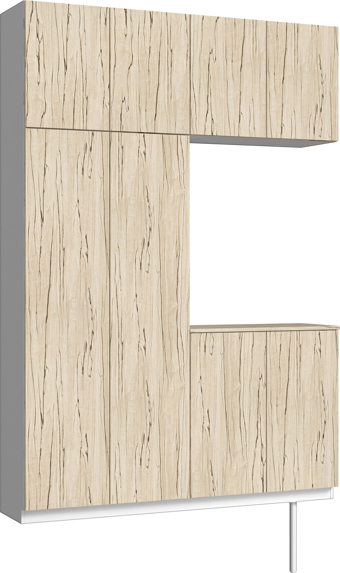 玄関収納　イエリア　開き戸ユニット　フラット　Ｓ４２　コの字ＰＬＡＮ　シューズ収納　パネル扉　１６００幅　〈スロウベージュ柄〉　ハンドルレス