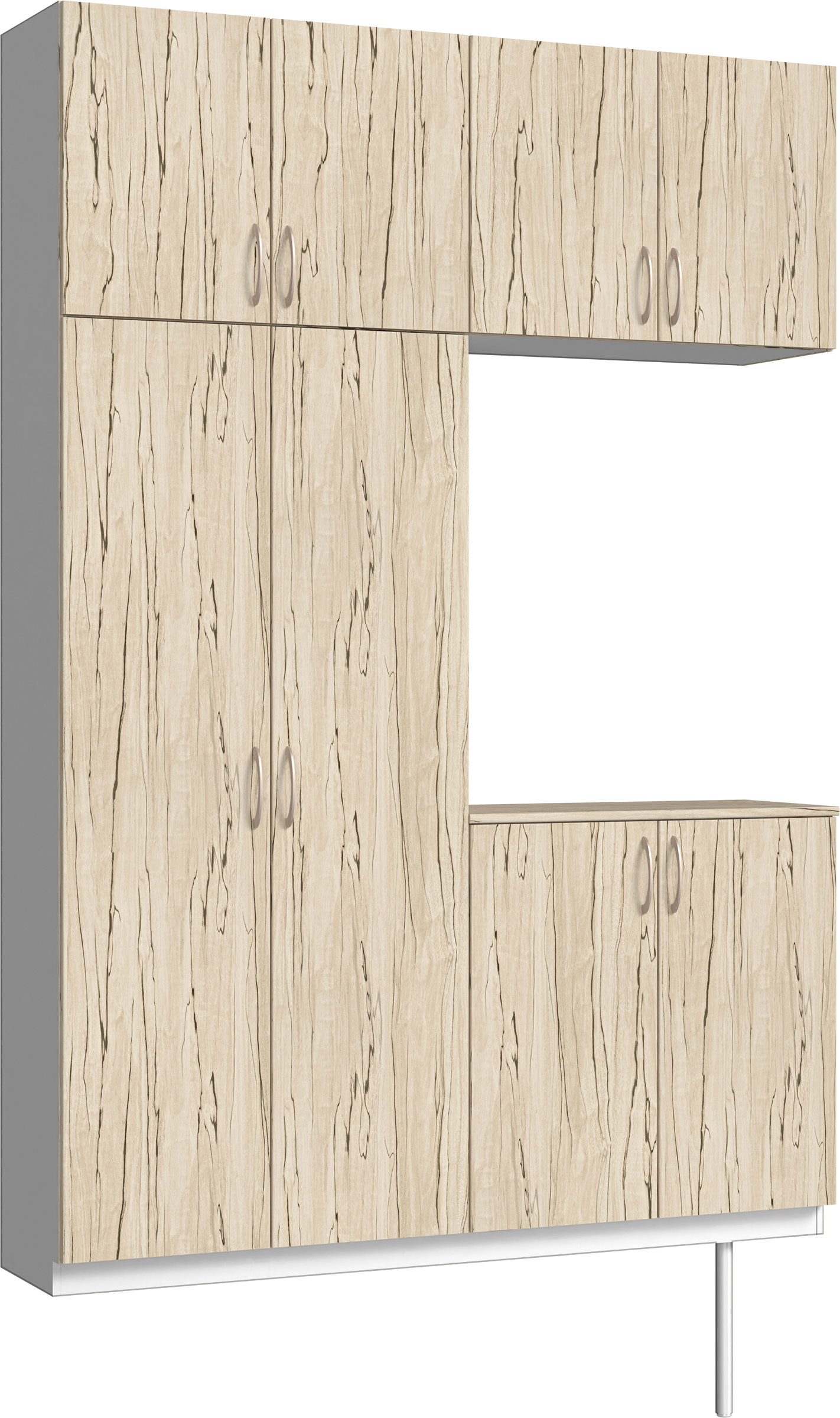 玄関収納　イエリア　開き戸ユニット　フラット　Ｓ４２　コの字ＰＬＡＮ　シューズ収納　パネル扉　１６００幅　〈スロウベージュ柄〉　ハンドルラウンド型〈Ｔシルバー色〉