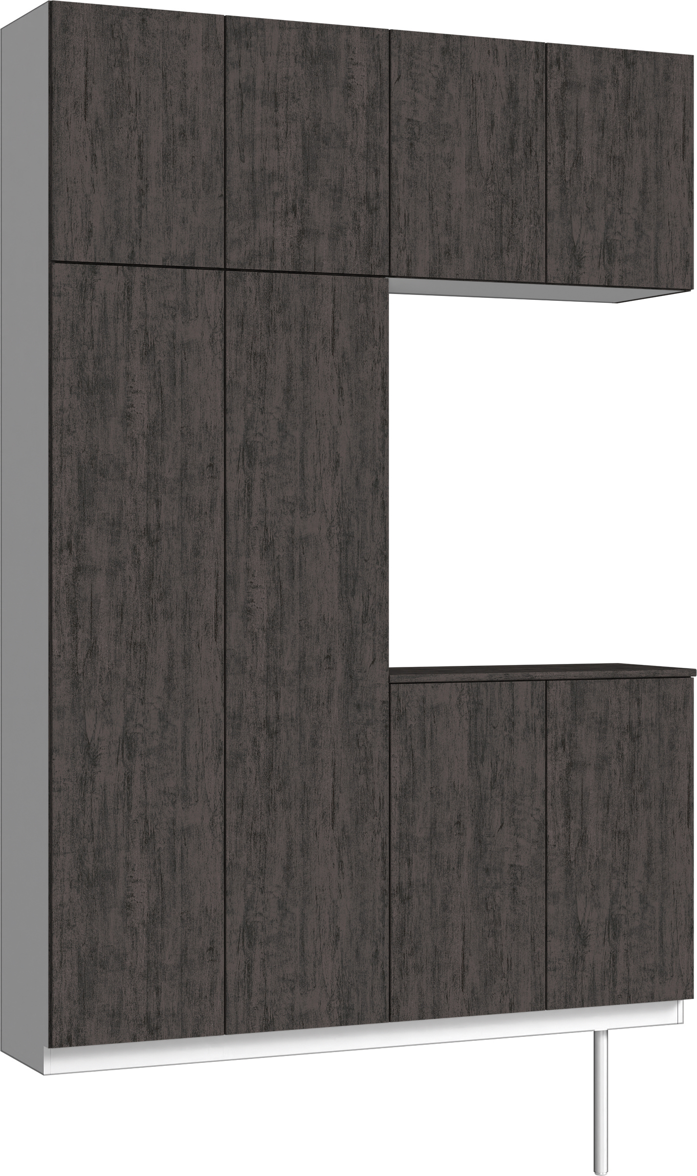 玄関収納　イエリア　開き戸ユニット　フラット　Ｓ４２　コの字ＰＬＡＮ　シューズ収納　パネル扉　１６００幅　〈ドライブラック柄〉　ハンドルレス