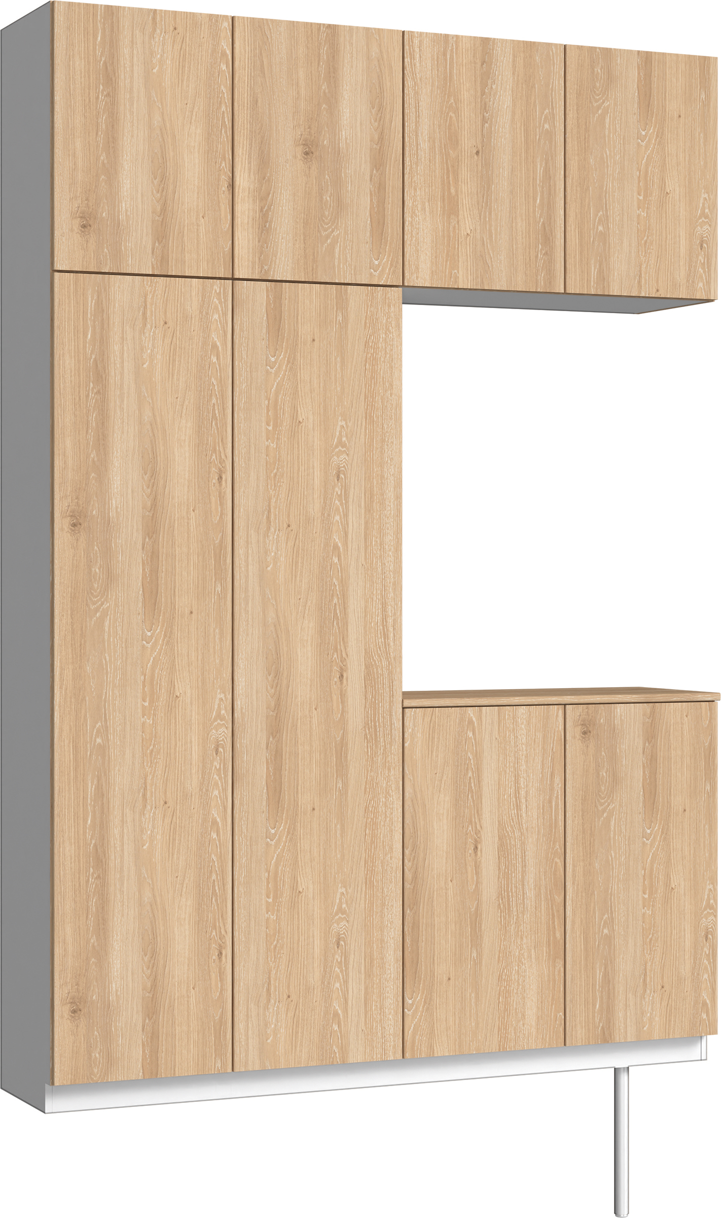 玄関収納　イエリア　開き戸ユニット　フラット　Ｓ４２　コの字ＰＬＡＮ　シューズ収納　パネル扉　１６００幅　〈ミルキーオーカー柄〉　ハンドルレス