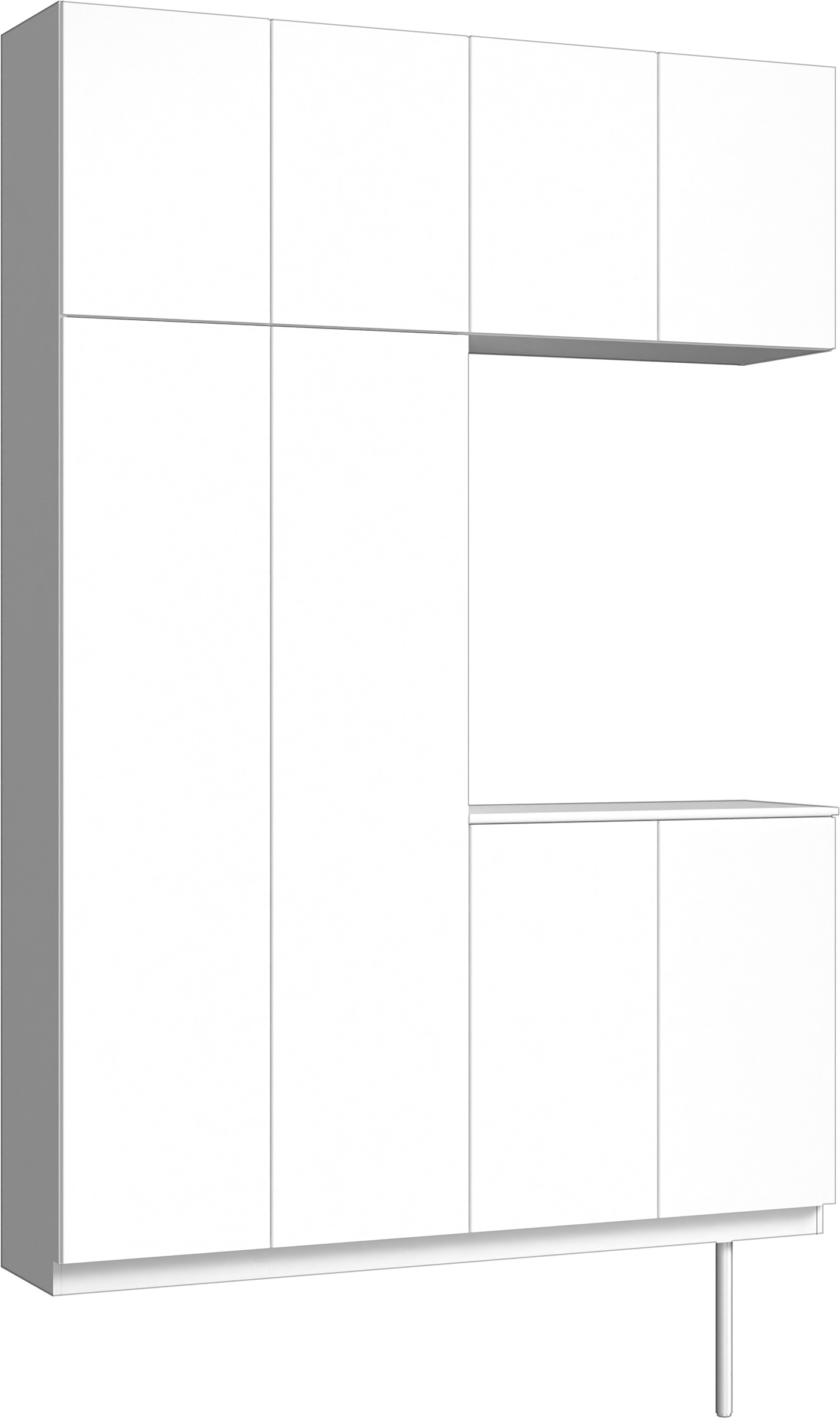 玄関収納　イエリア　開き戸ユニット　フラット縦木目　Ｓ４２　コの字ＰＬＡＮ　シューズ収納　ウッド扉　１６００幅　〈パウダーホワイト柄〉　ハンドルレス