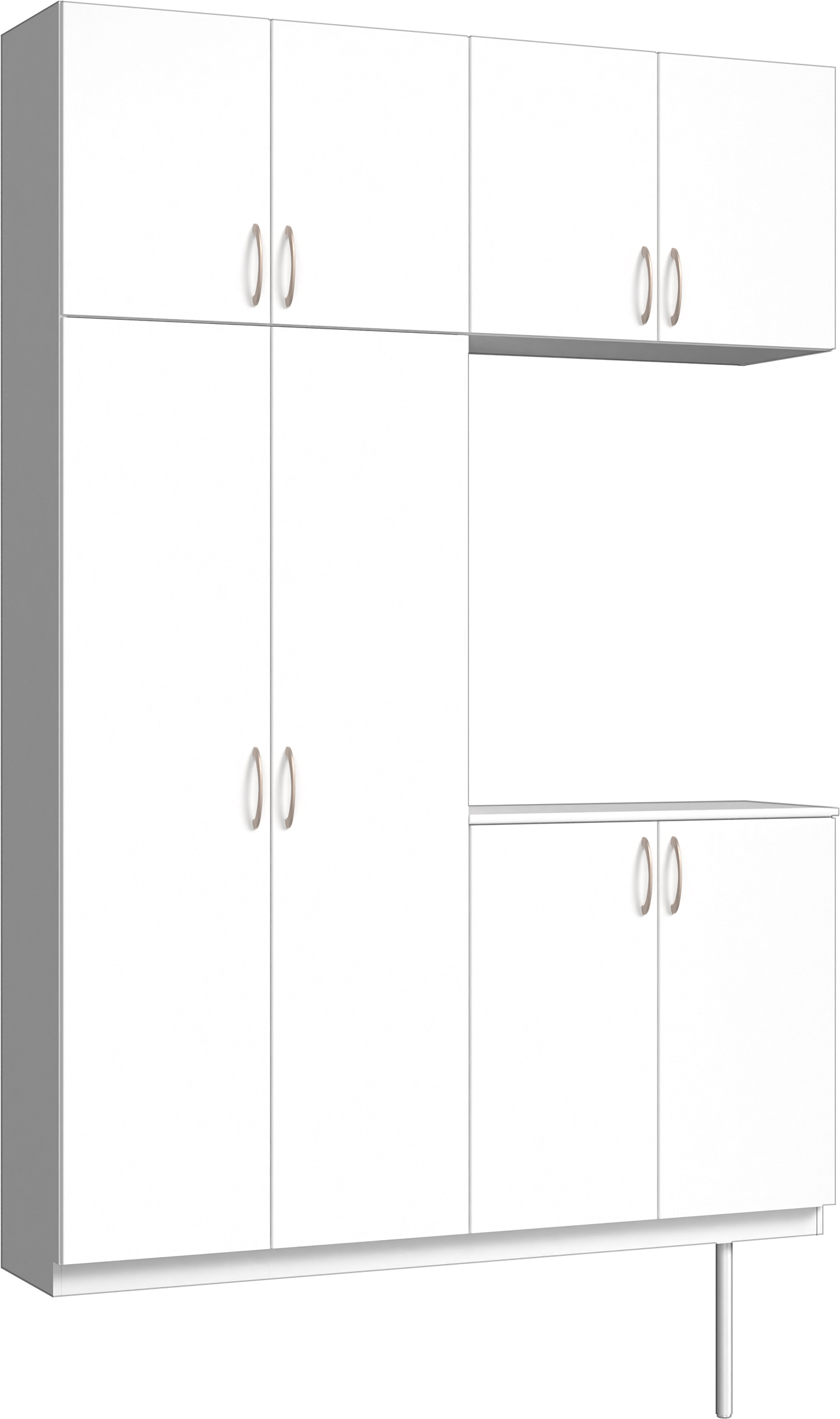 玄関収納　イエリア　開き戸ユニット　フラット縦木目　Ｓ４２　コの字ＰＬＡＮ　シューズ収納　ウッド扉　１６００幅　〈パウダーホワイト柄〉　ハンドルラウンド型〈Ｔシルバー色〉