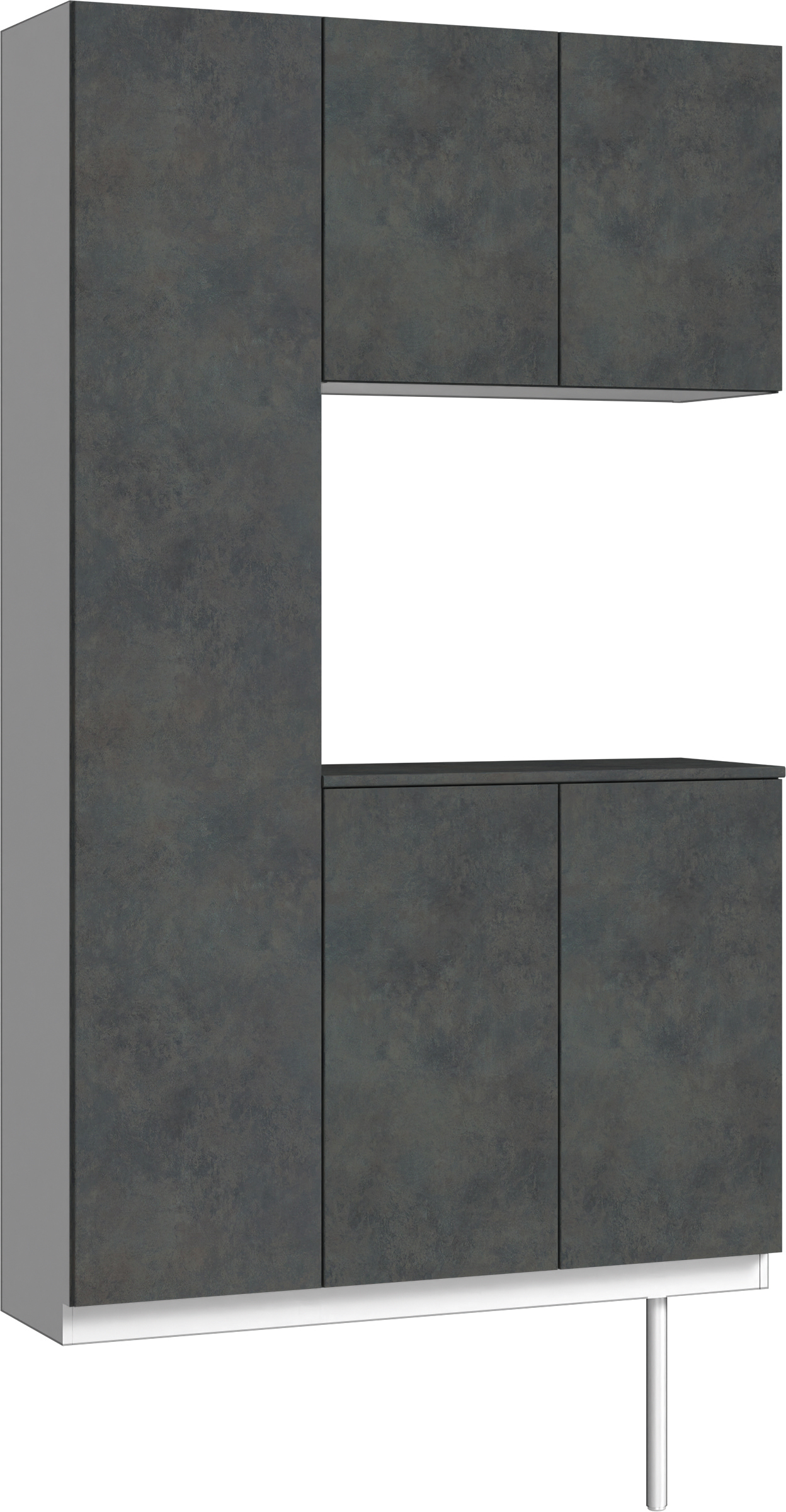 玄関収納　イエリア　開き戸ユニット　フラット　Ｓ９９　コの字ＰＬＡＮ　シューズ収納　パネル扉　１２００幅　〈アイアンブラック柄〉　ハンドルレス